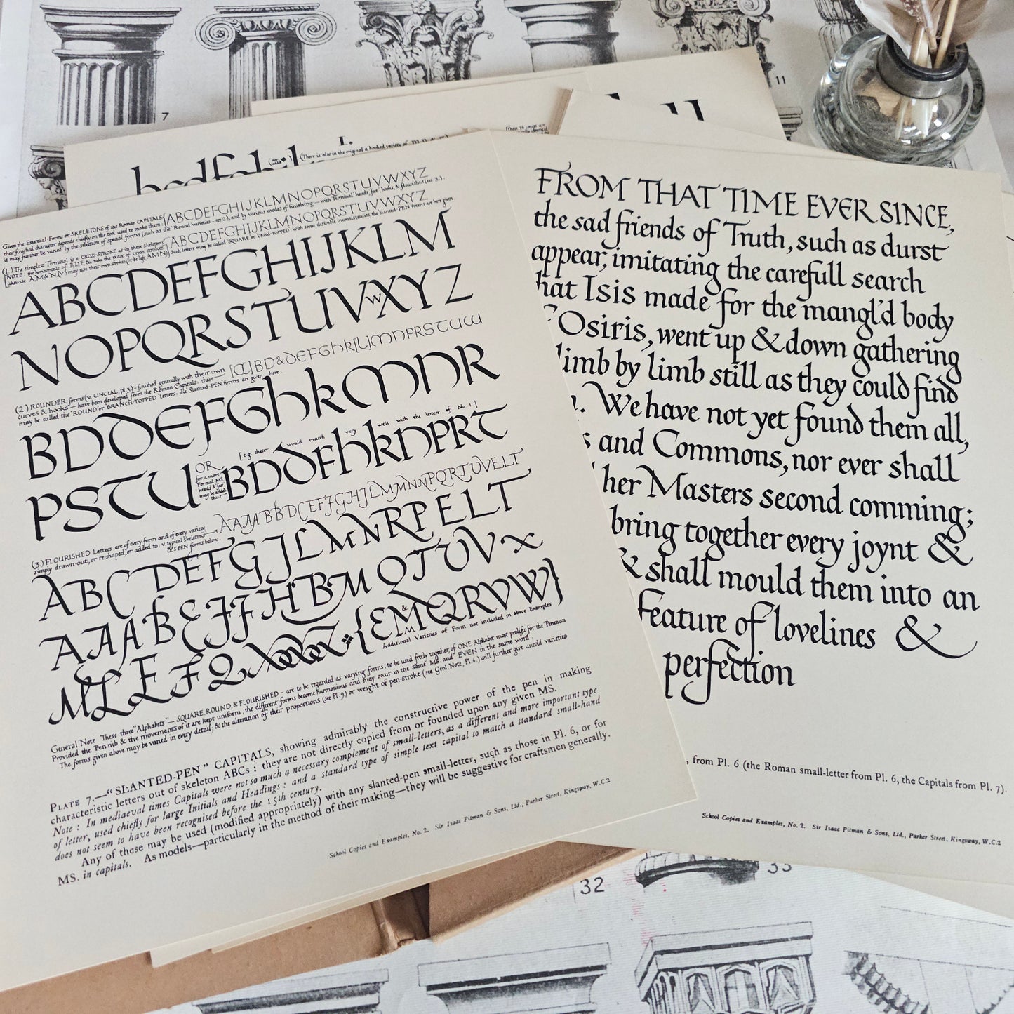 1950 Manuscript and Inscription Letters by Johnston / Portfolio Containing 16 Plates, 5 by AER Gill / For Calligraphers, Crafts, Stonemasons