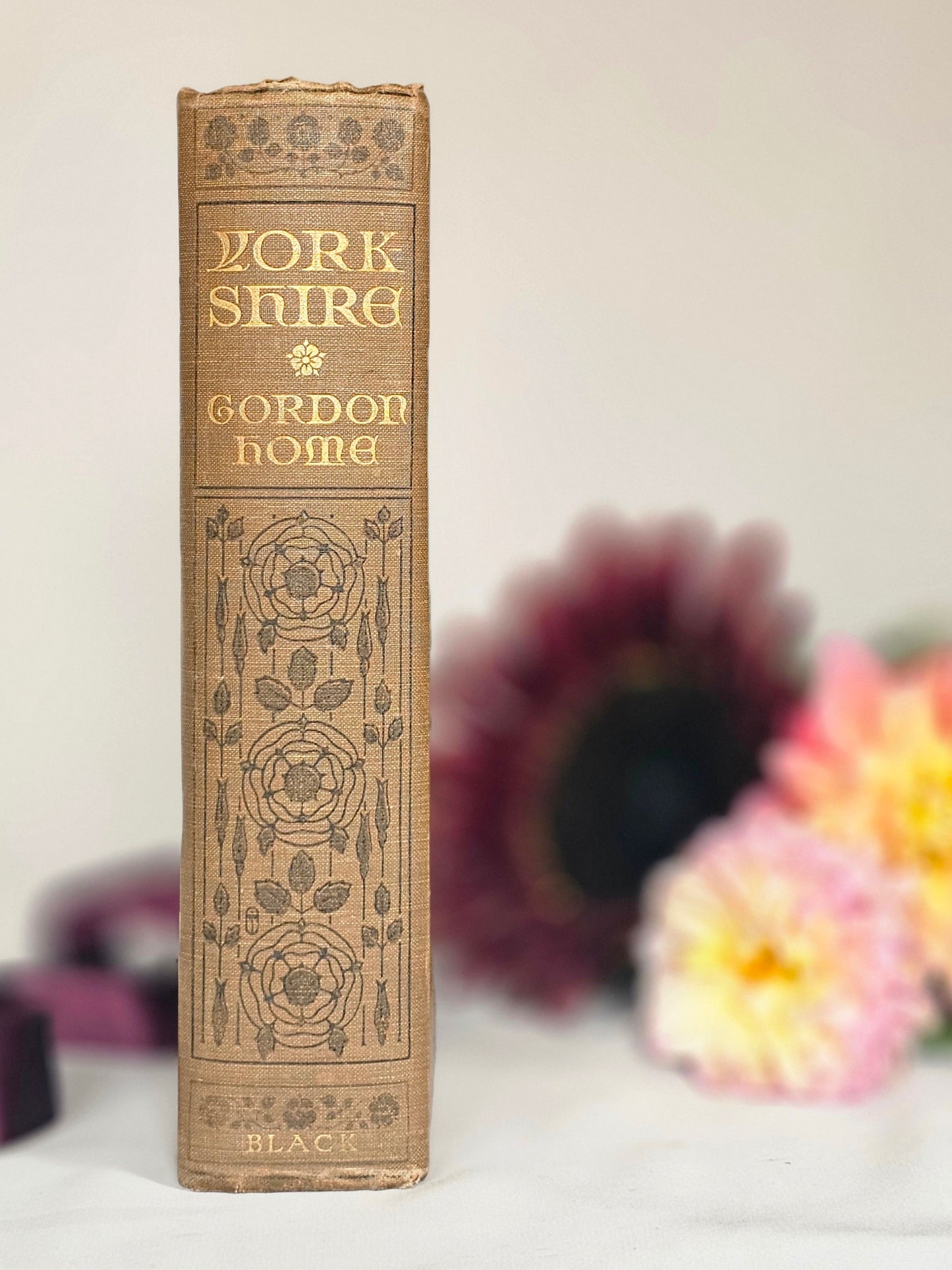 1908 Yorkshire by Gordon Home / A&C Black, London / 71 Superb Colour Plates / Lovely Decorative Binding / Good Condition / Antique Book