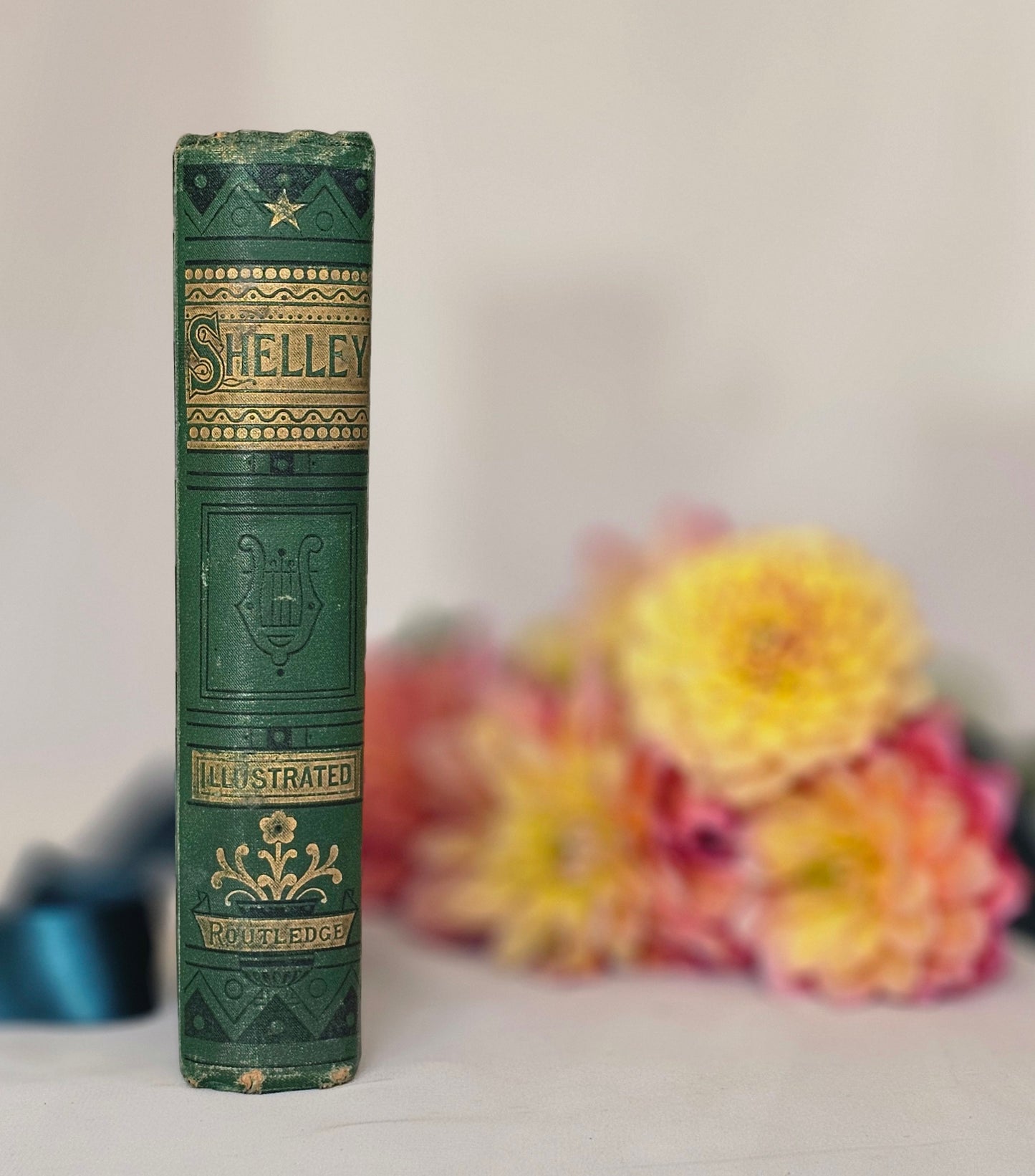 1880s The Poetical Works of Percy Bysshe Shelley / George Routledge, London / Illustrated / Decorative Victorian Antique Poetry Book