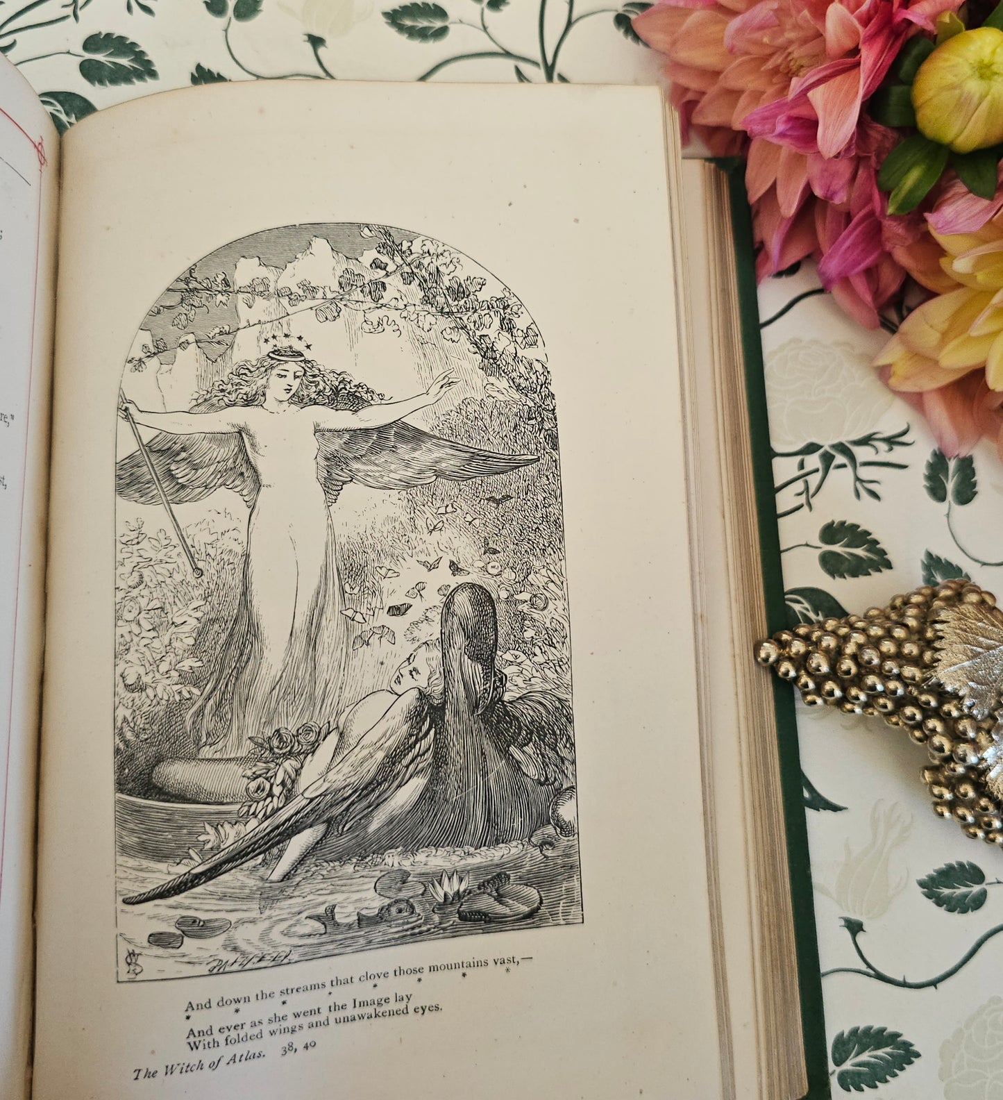 1880s The Poetical Works of Percy Bysshe Shelley / George Routledge, London / Illustrated / Decorative Victorian Antique Poetry Book