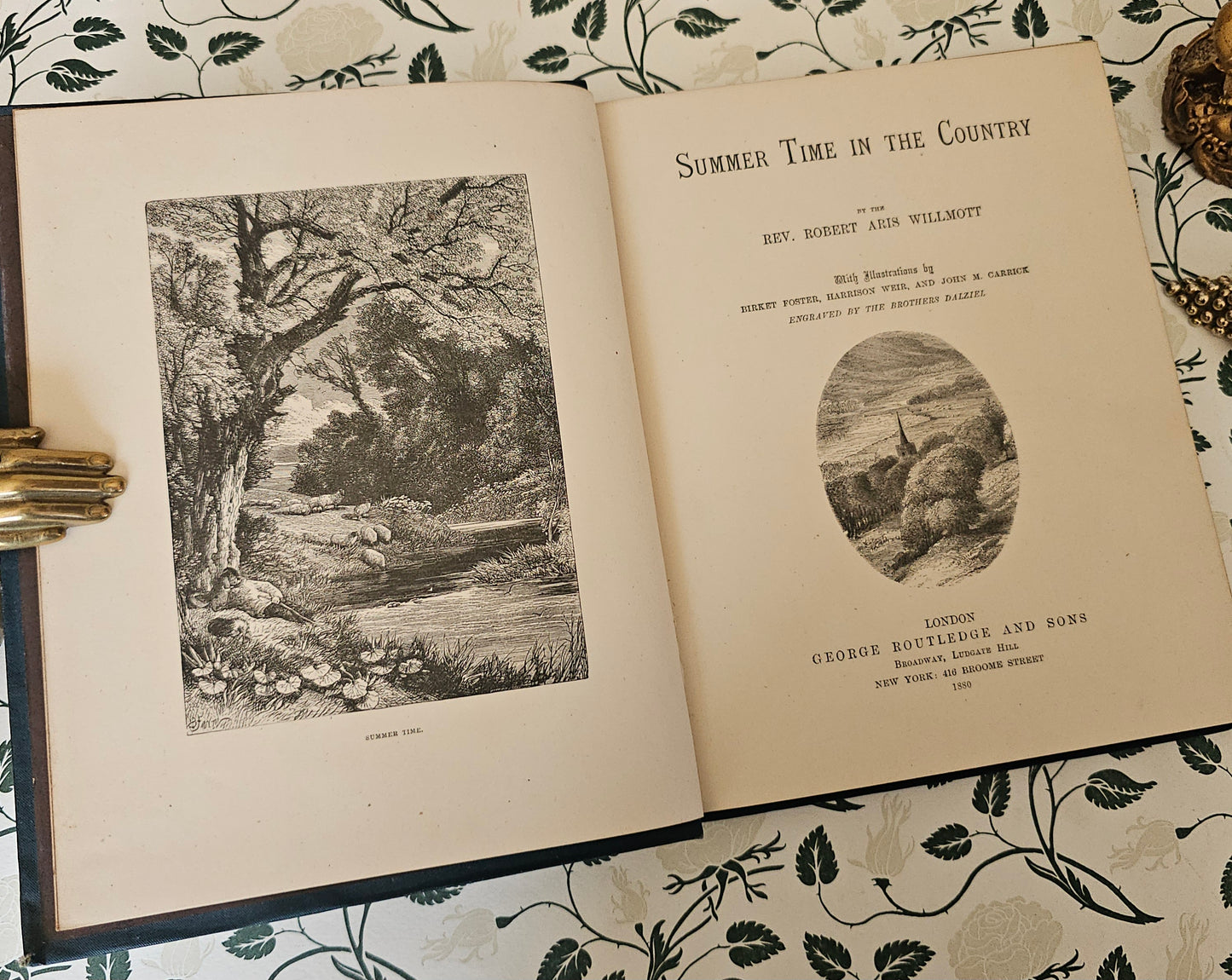 1880 Summer Time in the Country By Rev Willmott / Excellent Condition / Richly Illustrated With Engravings / Beautiful Binding / Gilt Edges