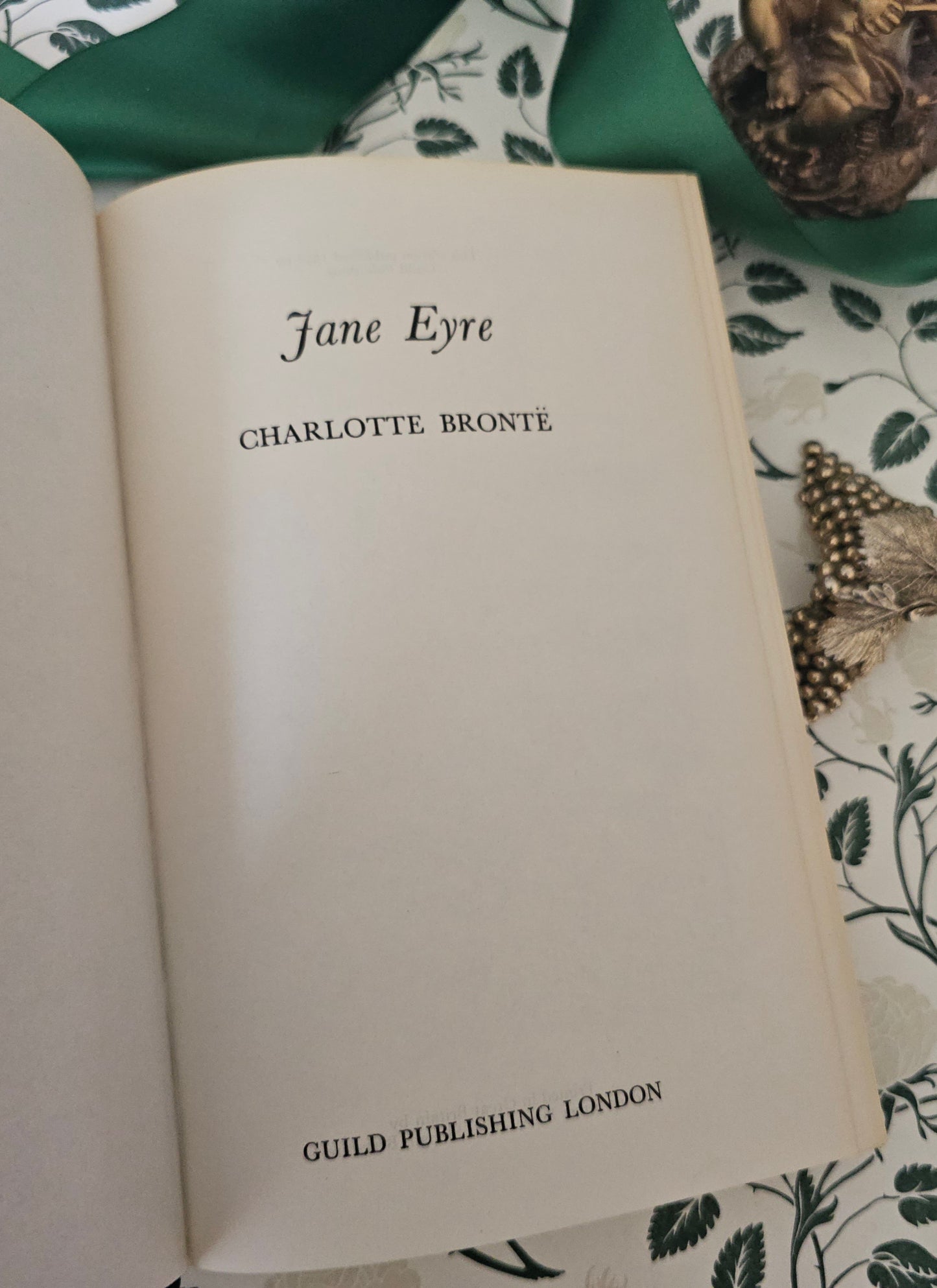 1978 Jane Eyre by Charlotte Bronte / Guild Publishing, London / Excellent Condition / Green Faux Leather and Gilt / Vintage Bronte Book