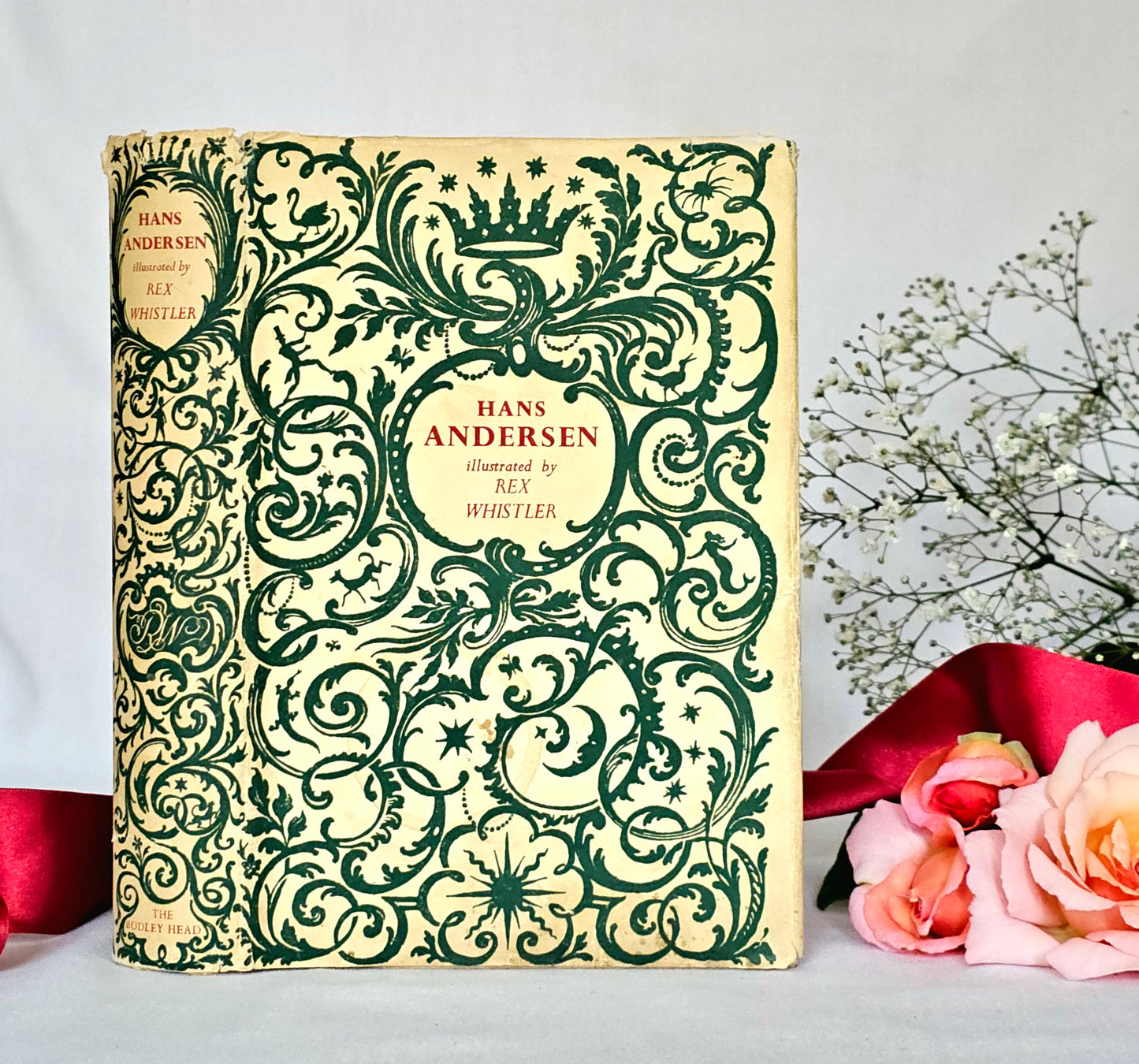 1950 Fairy Tales & Legends by Hans Andersen / SCARCE JACKET / The Bodley Head, London / Super Rex Whistler Illustrations / Decorative Boards
