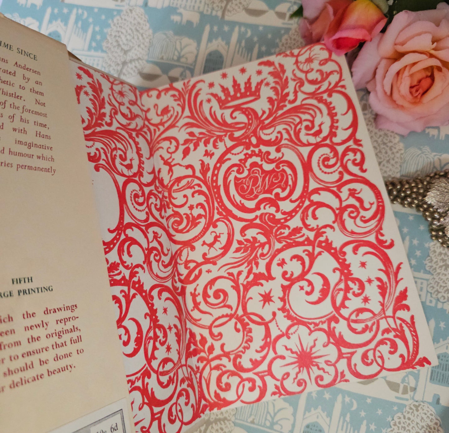 1950 Fairy Tales & Legends by Hans Andersen / SCARCE JACKET / The Bodley Head, London / Super Rex Whistler Illustrations / Decorative Boards