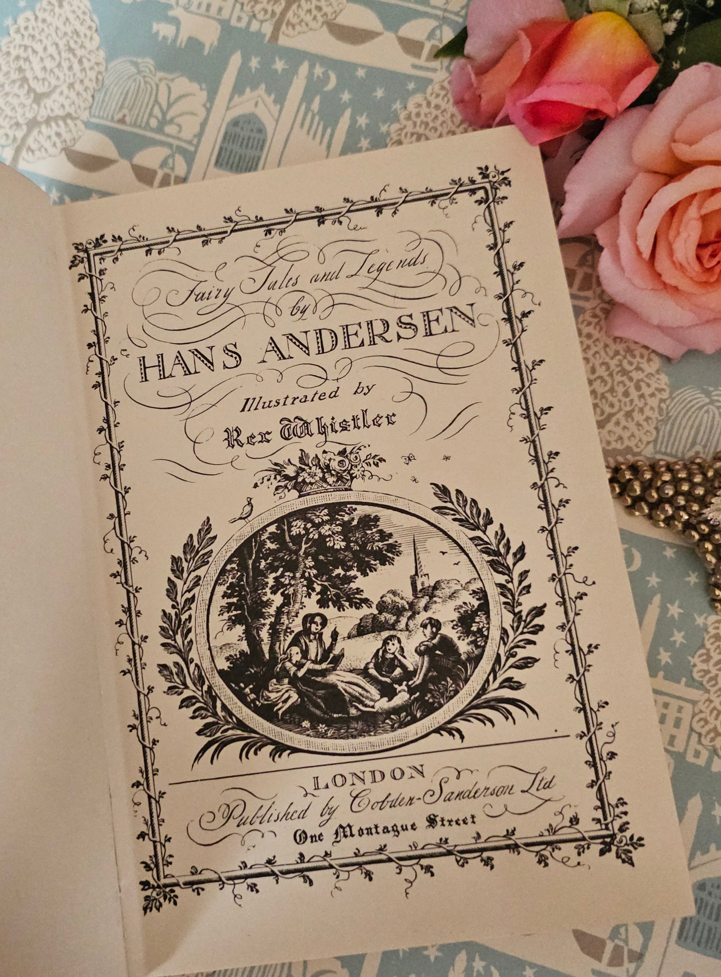 1950 Fairy Tales & Legends by Hans Andersen / SCARCE JACKET / The Bodley Head, London / Super Rex Whistler Illustrations / Decorative Boards