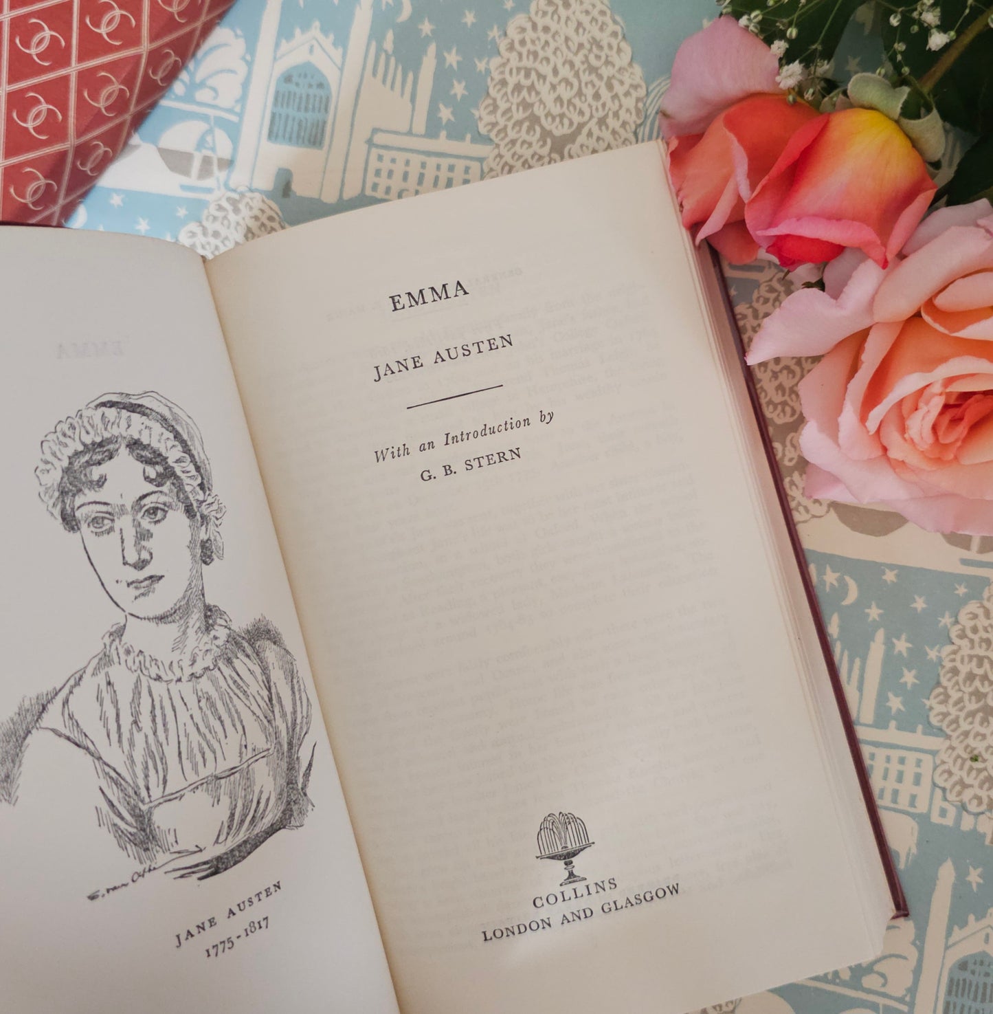 1953 Emma by Jane Austen / Collins, London / Elegant Vintage Faux Leather Copy in Original Slipcase Box / In Excellent Condition