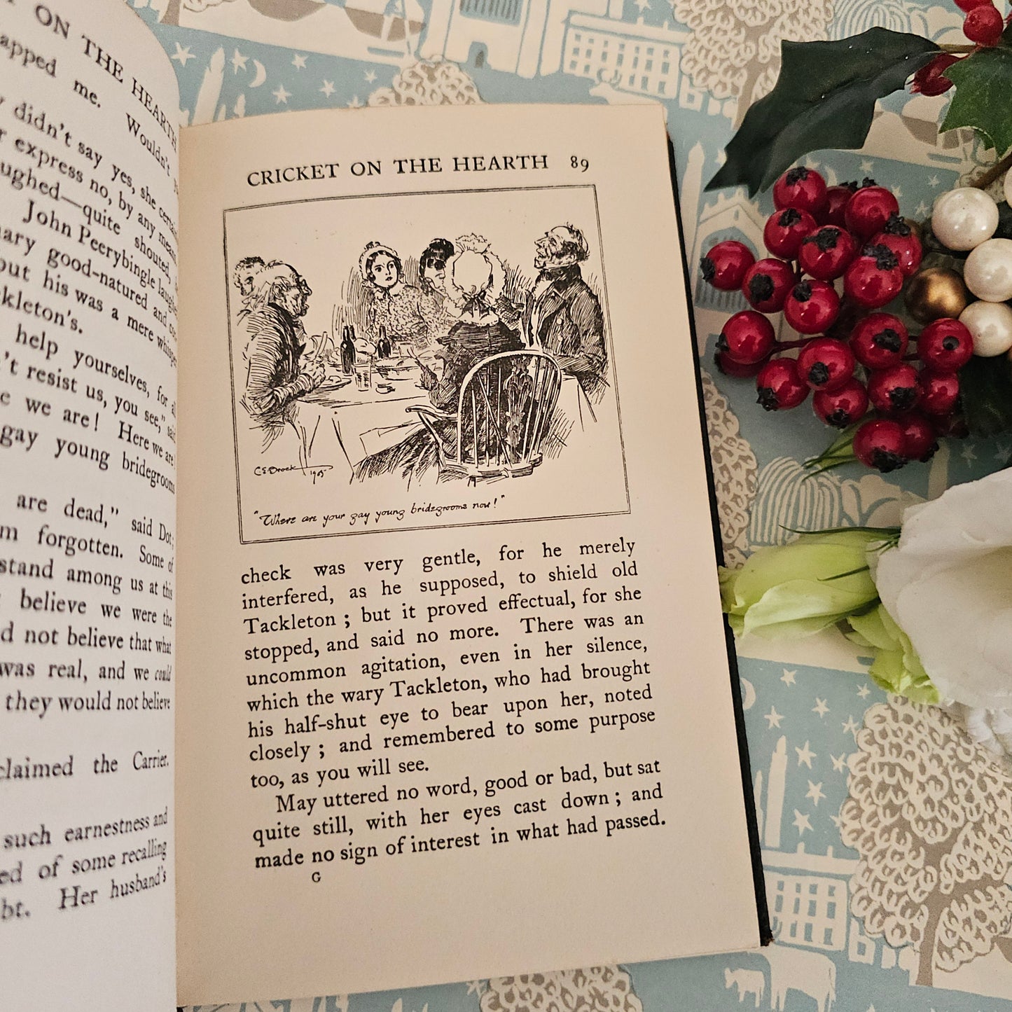 1927 The Cricket on the Hearth by Charles Dickens / JM Dent & Sons London / Richly Illustrated by CE Brock / One of Dickens' Christmas Books