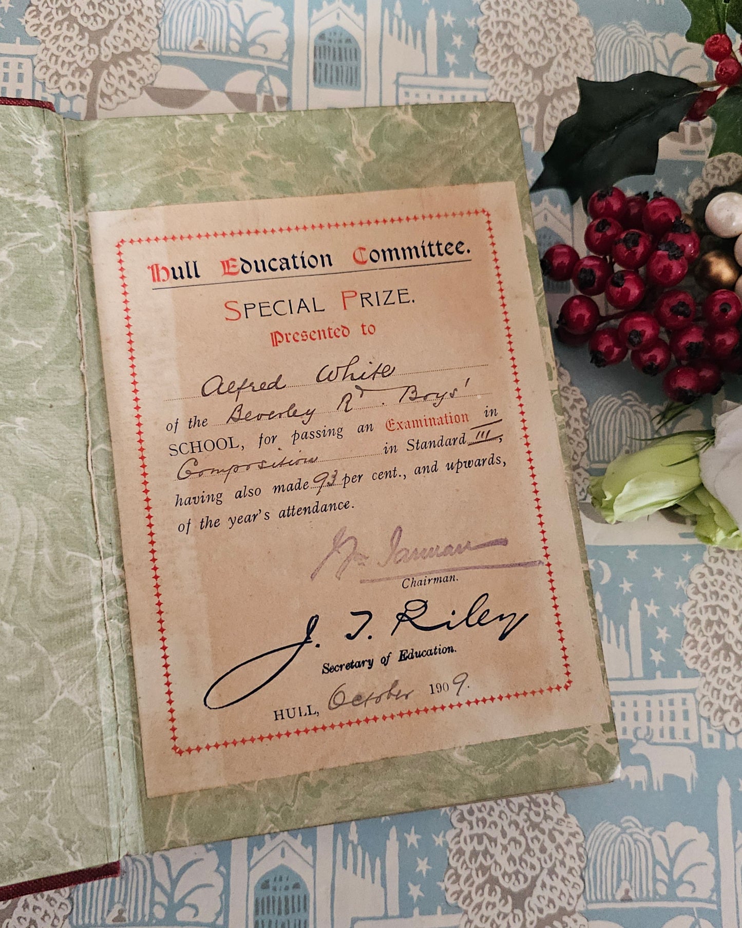 c1909 Christmas Books by Charles Dickens / A Christmas Carol etc. / Chapman & Hall, London / 21 Illustrations / Lovely Decorative Boards