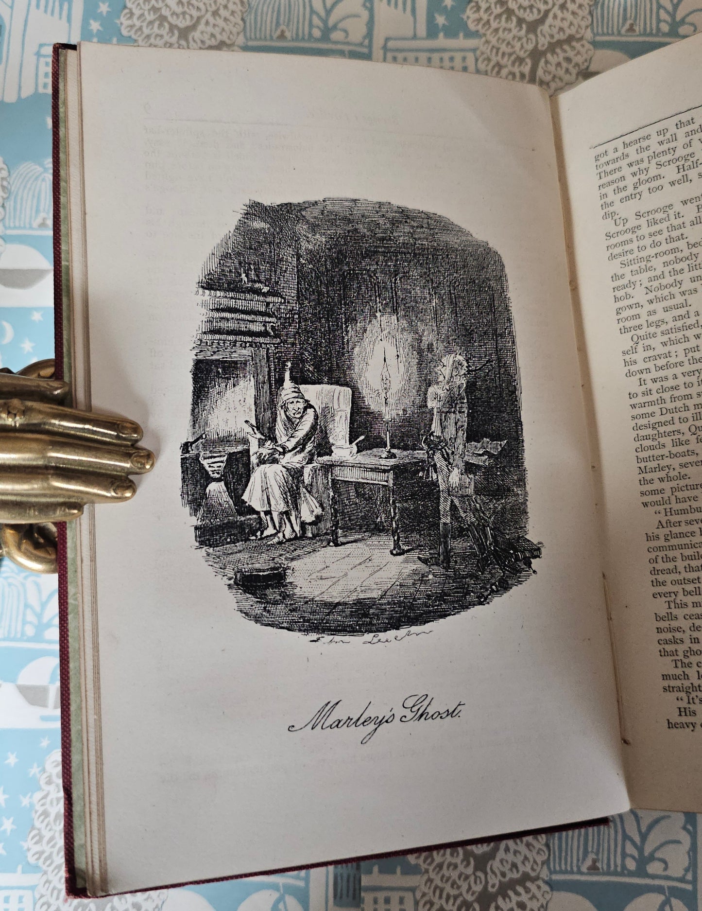 c1909 Christmas Books by Charles Dickens / A Christmas Carol etc. / Chapman & Hall, London / 21 Illustrations / Lovely Decorative Boards