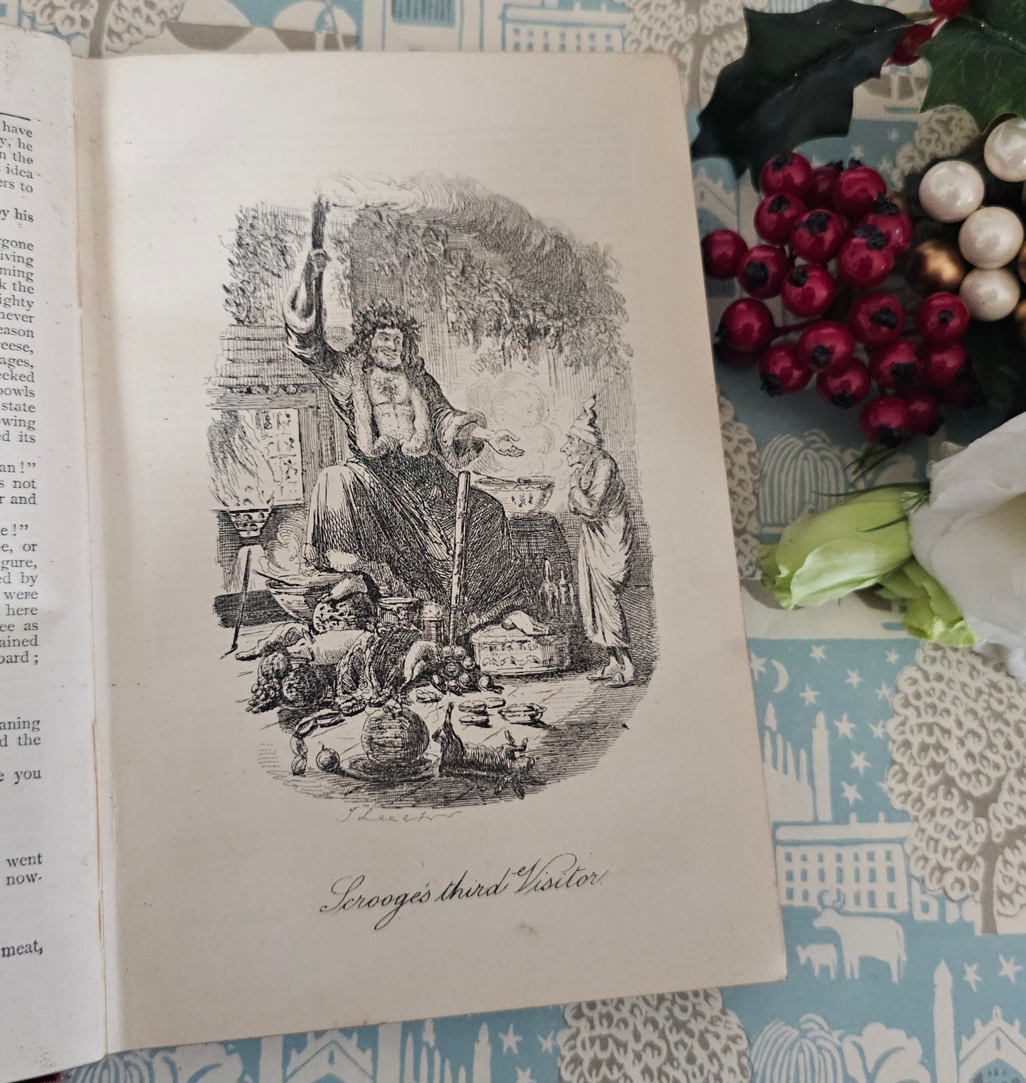 c1909 Christmas Books by Charles Dickens / A Christmas Carol etc. / Chapman & Hall, London / 21 Illustrations / Lovely Decorative Boards