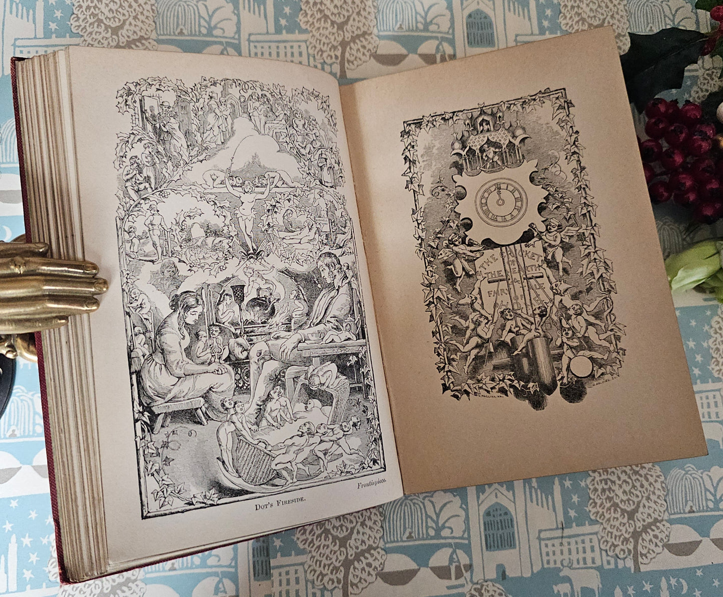 c1909 Christmas Books by Charles Dickens / A Christmas Carol etc. / Chapman & Hall, London / 21 Illustrations / Lovely Decorative Boards