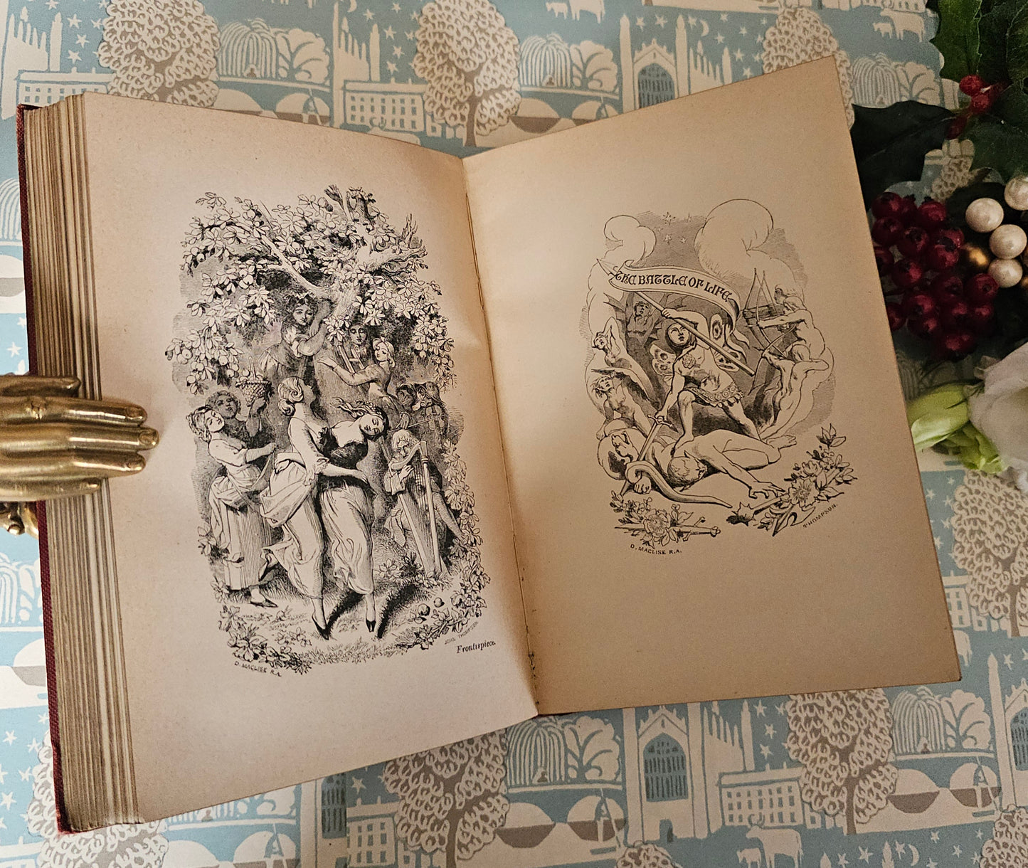 c1909 Christmas Books by Charles Dickens / A Christmas Carol etc. / Chapman & Hall, London / 21 Illustrations / Lovely Decorative Boards