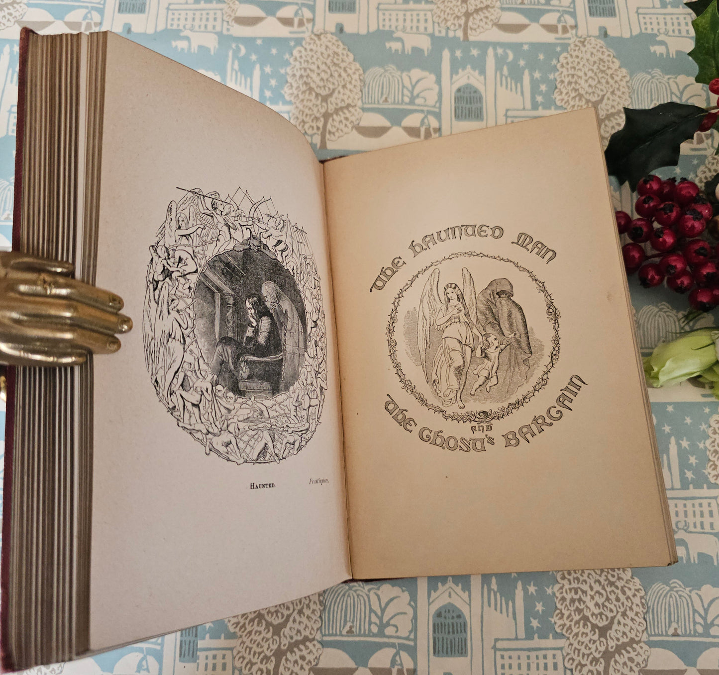 c1909 Christmas Books by Charles Dickens / A Christmas Carol etc. / Chapman & Hall, London / 21 Illustrations / Lovely Decorative Boards