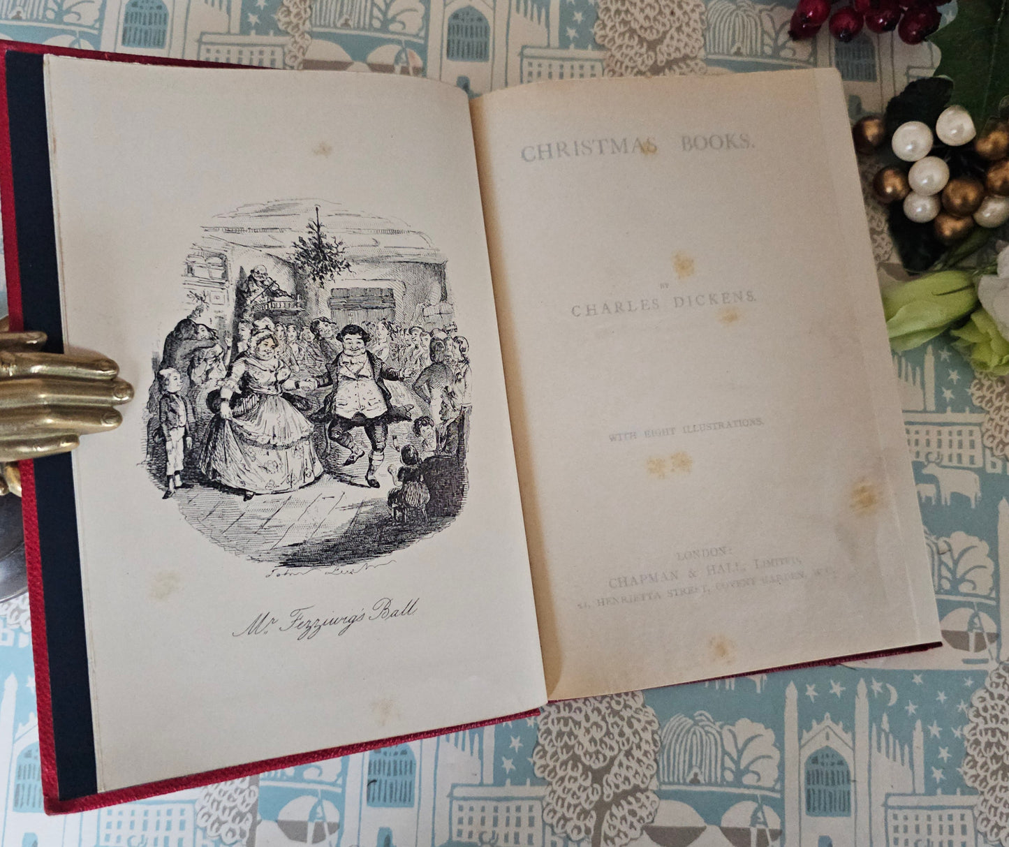 1890s Christmas Books by Charles Dickens / A Christmas Carol etc. / Chapman & Hall, London / Excellent Condition / Illustrated Antique Book