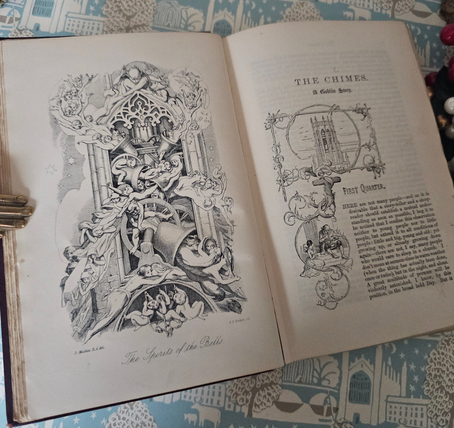 1894 Christmas Books Including A Christmas Carol by Charles Dickens / Chapman & Hall, London / Lovely Antique Book / Plus Hard Times