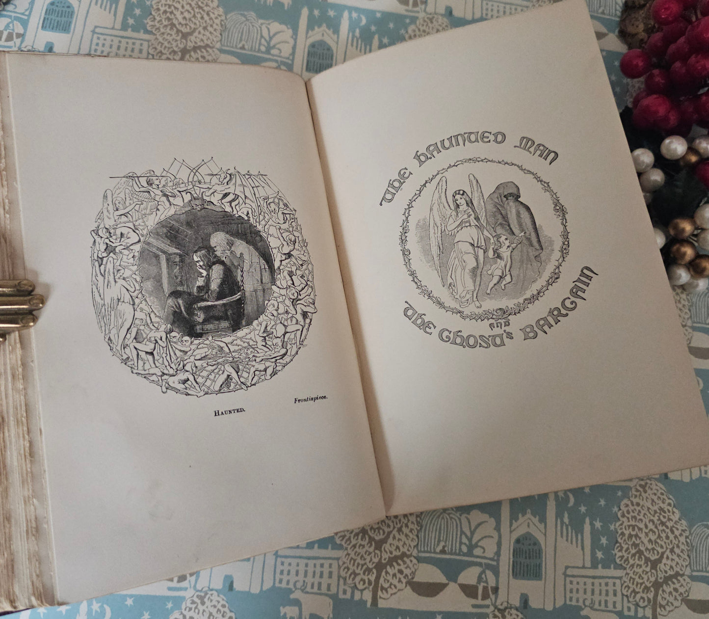 1894 Christmas Books Including A Christmas Carol by Charles Dickens / Chapman & Hall, London / Lovely Antique Book / Plus Hard Times