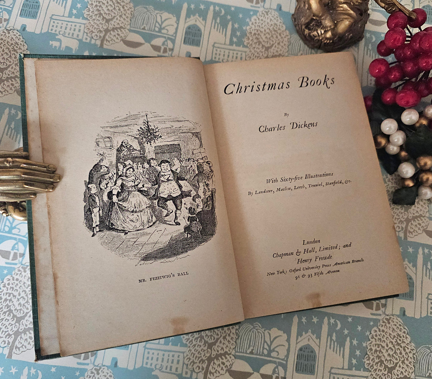 1903 Christmas Books by Charles Dickens, Including A Christmas Carol / Chapman & Hall Ltd, London / Fireside Dickens / Richly Illustrated