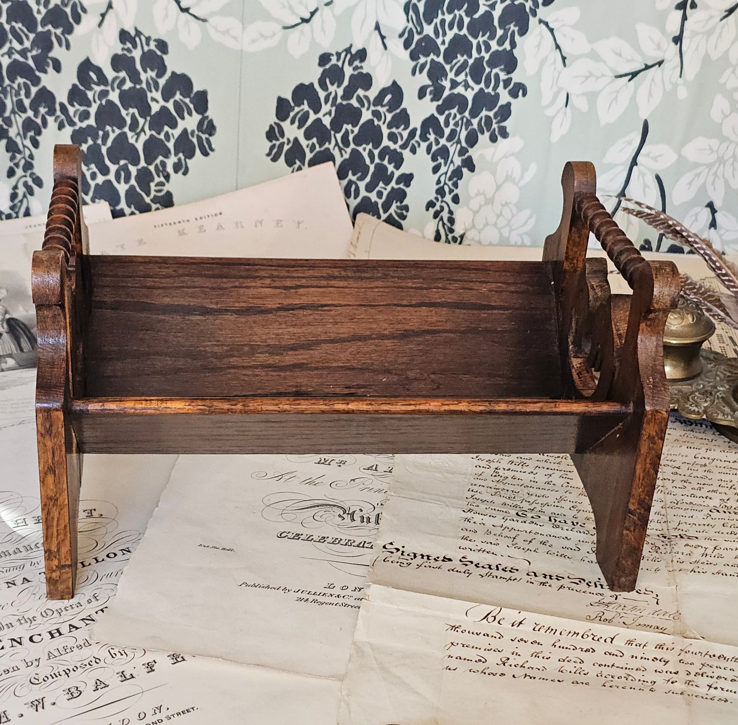 Antique Book Trough / Book Shelf / Book Rest / With Horses Head Detail / In Good Condition / Library Decor Theme