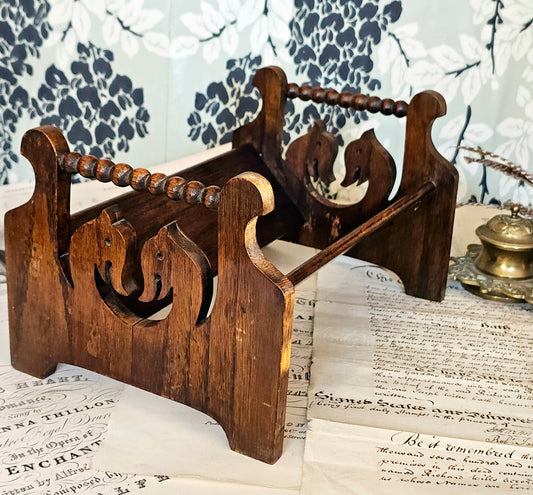 Antique Book Trough / Book Shelf / Book Rest / With Horses Head Detail / In Good Condition / Library Decor Theme