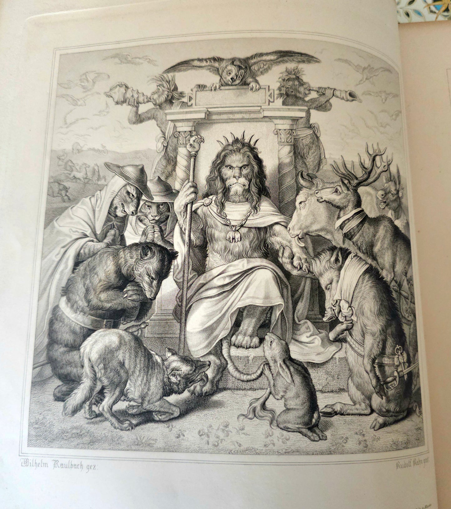 1846 Reynard the Fox (Reineke Fuchs) / Beautiful Antique 1st Ed, 1st Printing / 36 Engravings by von Kaulbach / Gorgeous Edition / IN GERMAN