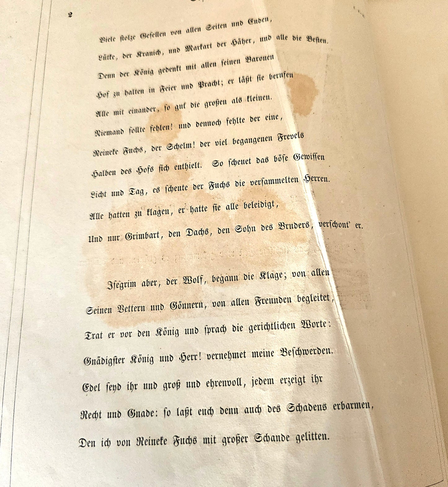 1846 Reynard the Fox (Reineke Fuchs) / Beautiful Antique 1st Ed, 1st Printing / 36 Engravings by von Kaulbach / Gorgeous Edition / IN GERMAN