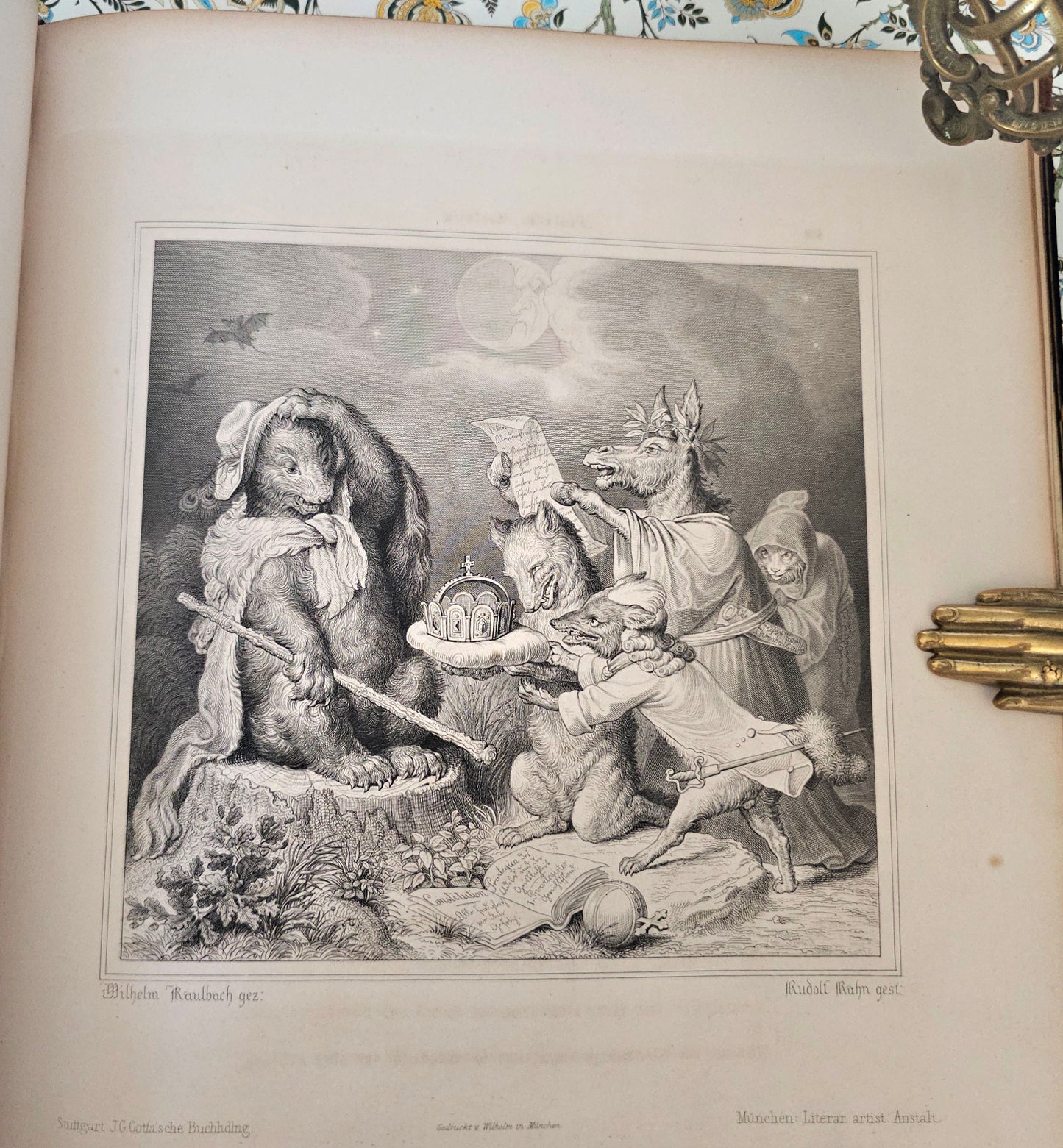 1846 Reynard the Fox (Reineke Fuchs) / Beautiful Antique 1st Ed, 1st Printing / 36 Engravings by von Kaulbach / Gorgeous Edition / IN GERMAN
