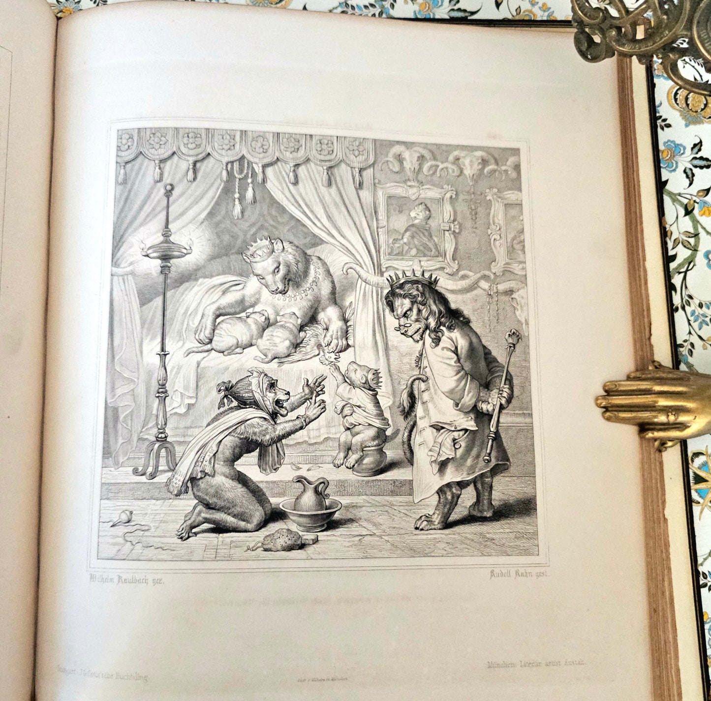 1846 Reynard the Fox (Reineke Fuchs) / Beautiful Antique 1st Ed, 1st Printing / 36 Engravings by von Kaulbach / Gorgeous Edition / IN GERMAN