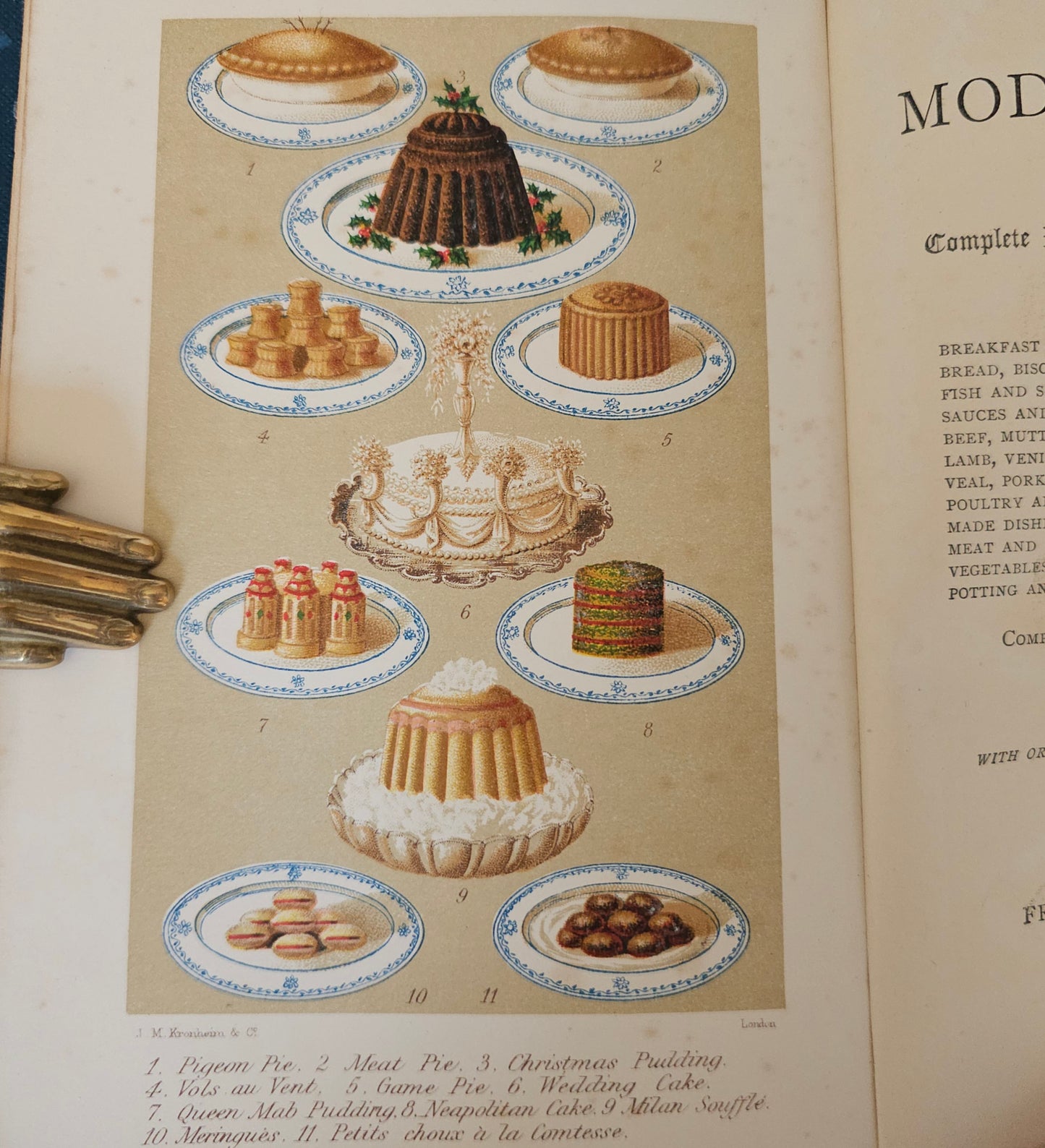 Antique Cookery Book: Warne's Model, 1920s, Household Management, Six Colour Plates