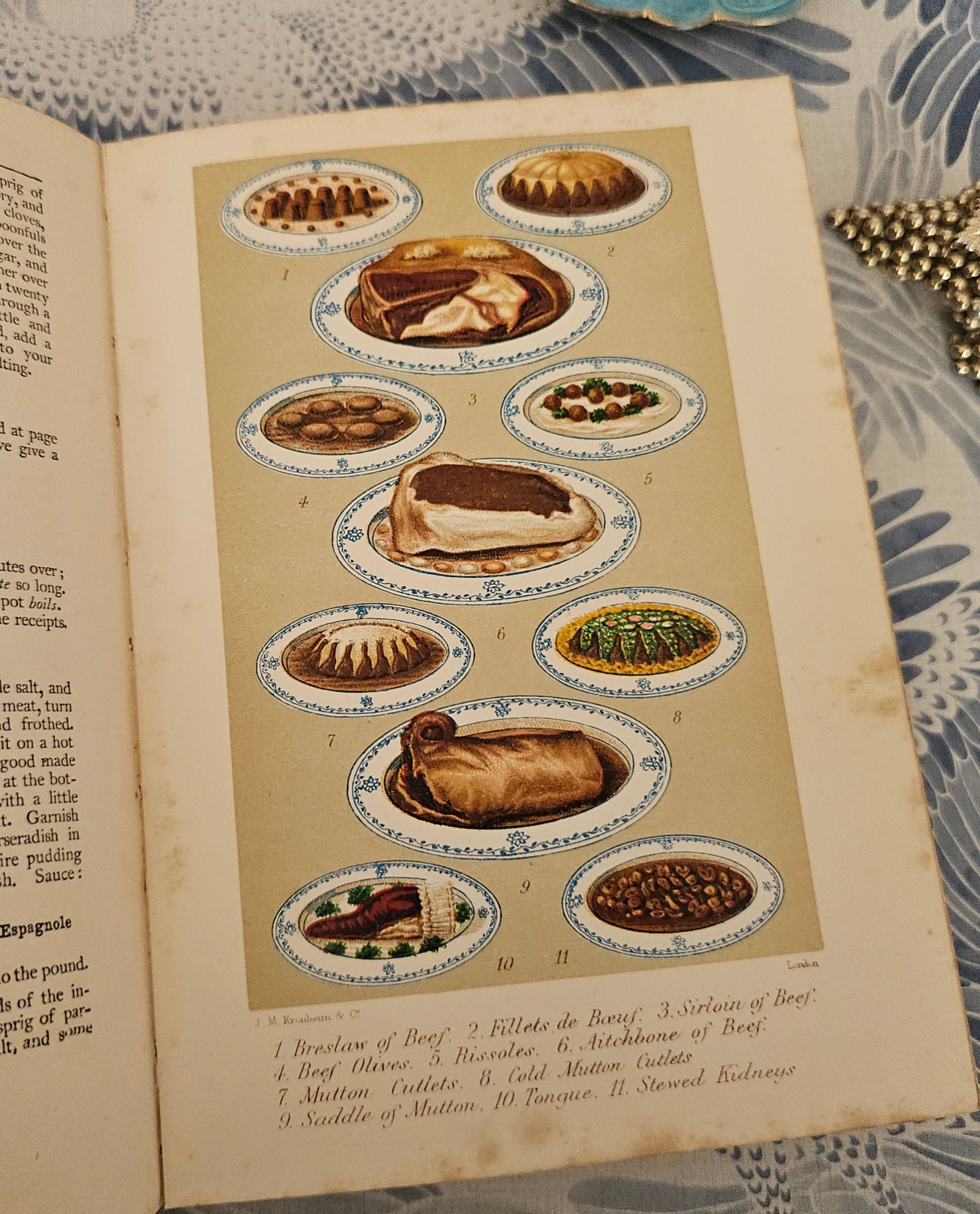 Antique Cookery Book: Warne's Model, 1920s, Household Management, Six Colour Plates
