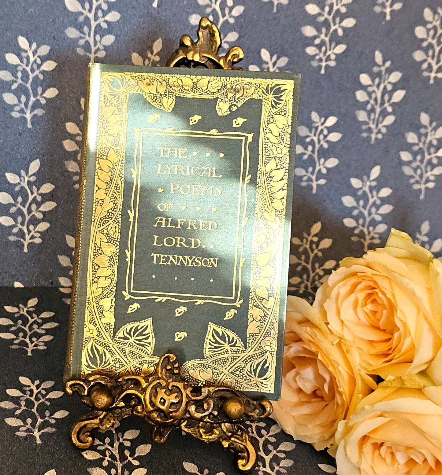 Antique Rococo Brass Display Easel: Italian Art Nouveau Decor