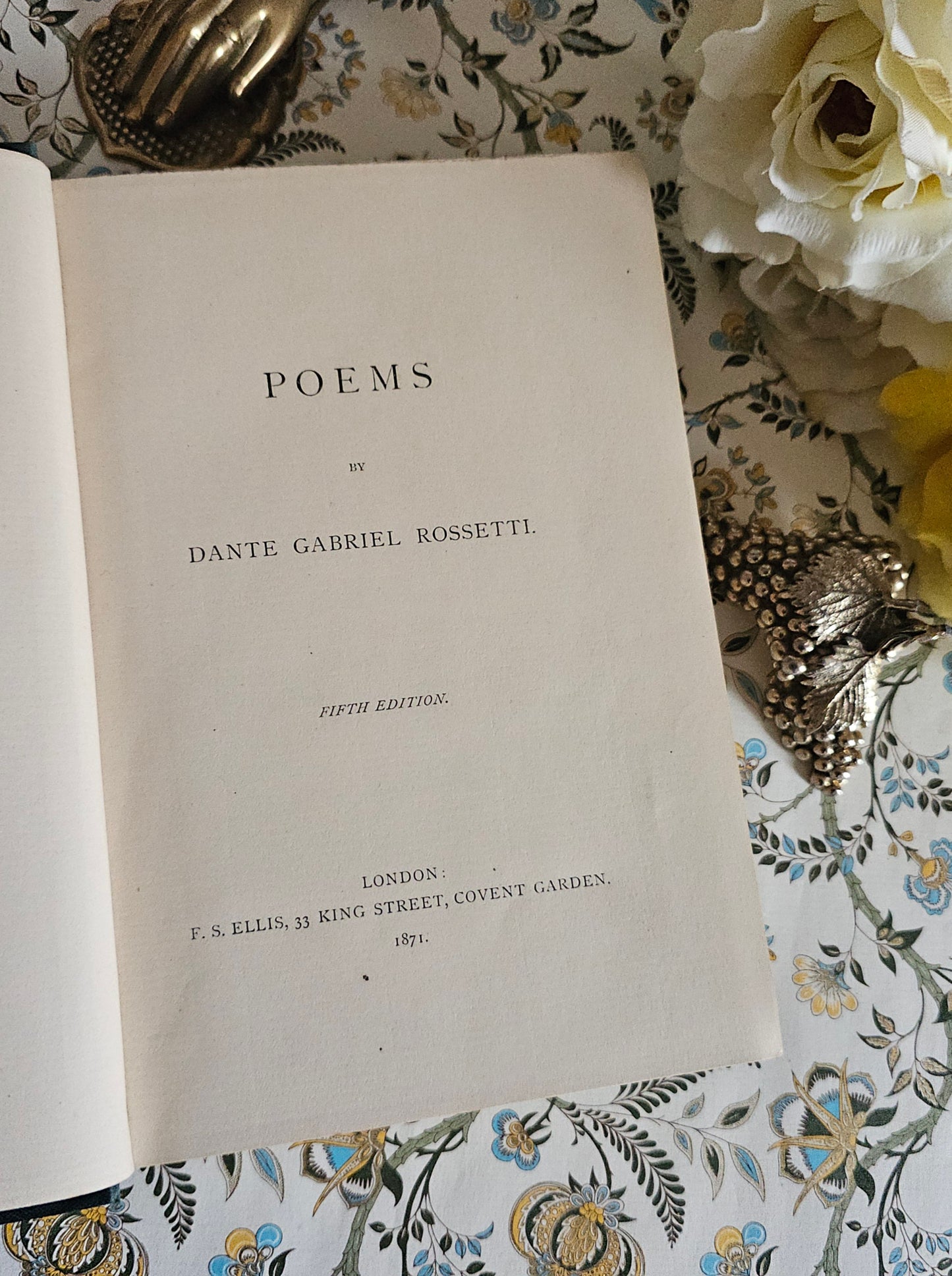 1871 Poems by Dante Gabriel Rossetti / Beautiful Binding