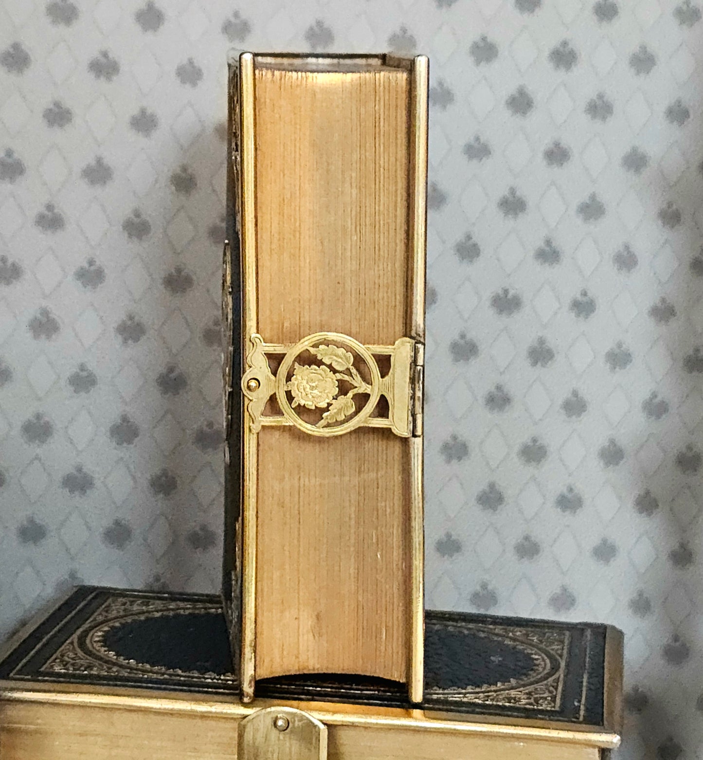 1852 Prayer Book / Beautiful Devotional With Ornate Brass Edgings and Floral Clasp - Gilt Edged Pages