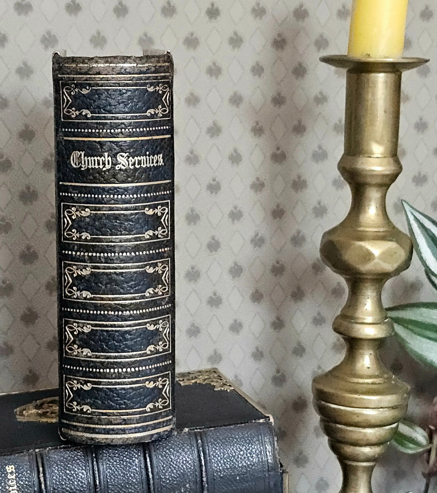 1870s Prayer Book / Full Leather With Brass Edgings and Clasp - Gilt Edged Pages