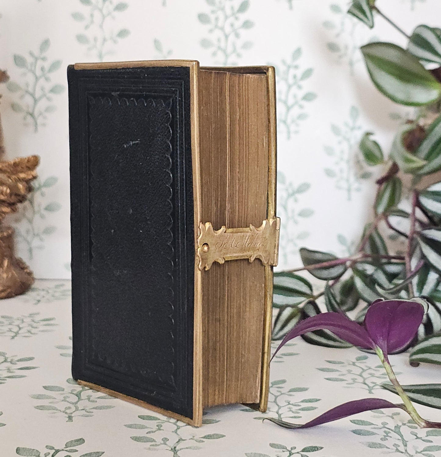 1870s Prayer Book / Full Leather With Brass Edgings and Clasp - Gilt Edged Pages