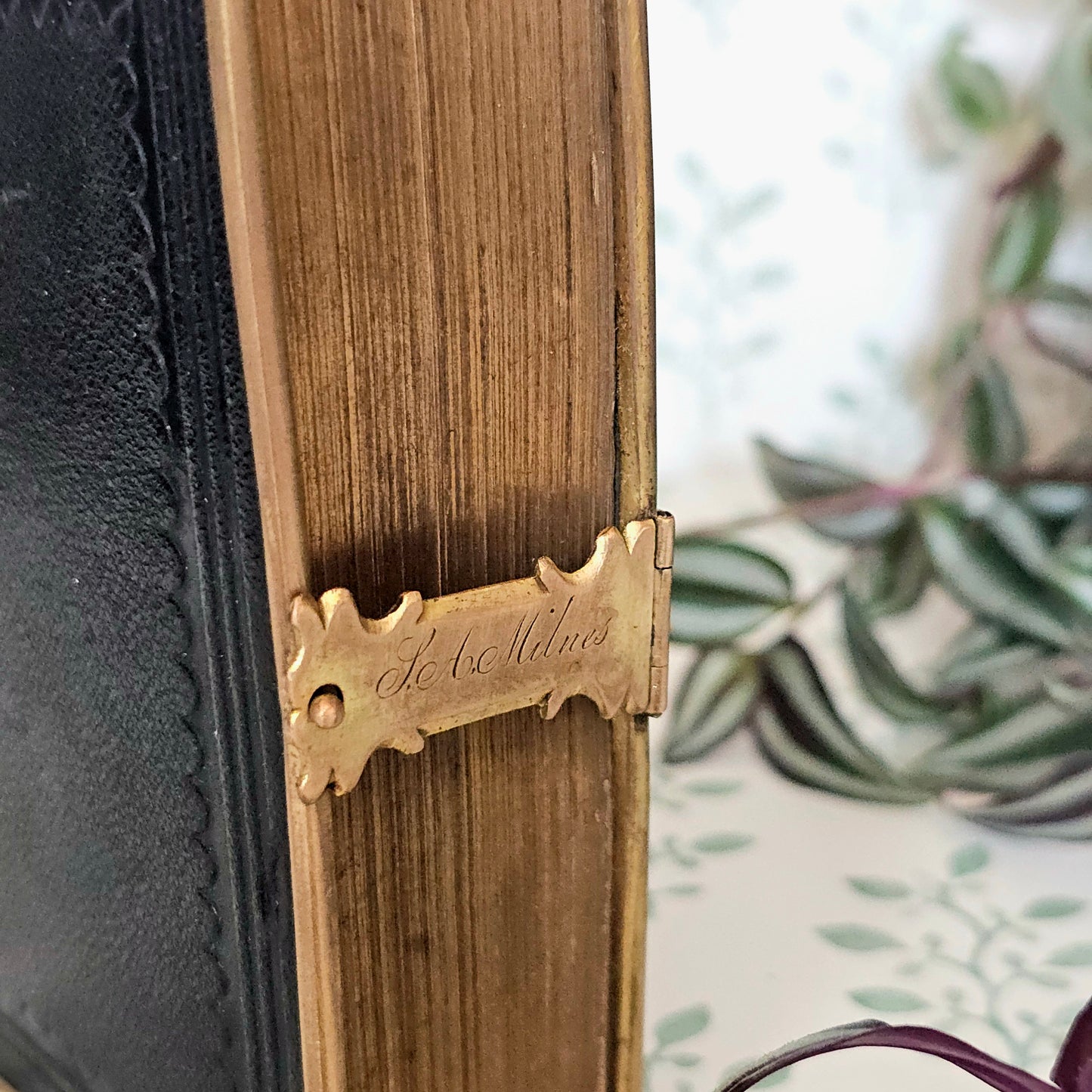 1870s Prayer Book / Full Leather With Brass Edgings and Clasp - Gilt Edged Pages