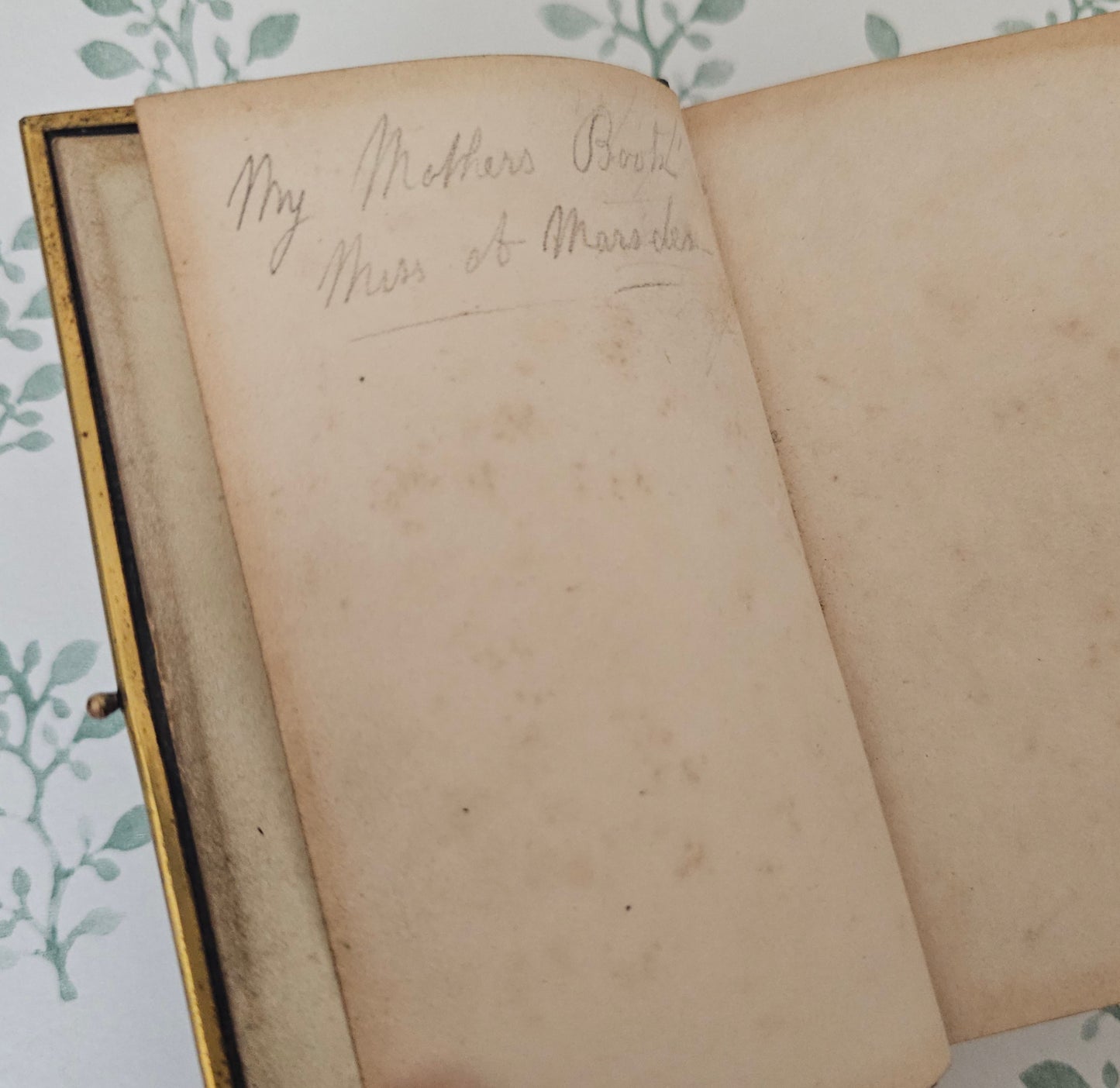 1870s Prayer Book / Full Leather With Brass Edgings and Clasp - Gilt Edged Pages