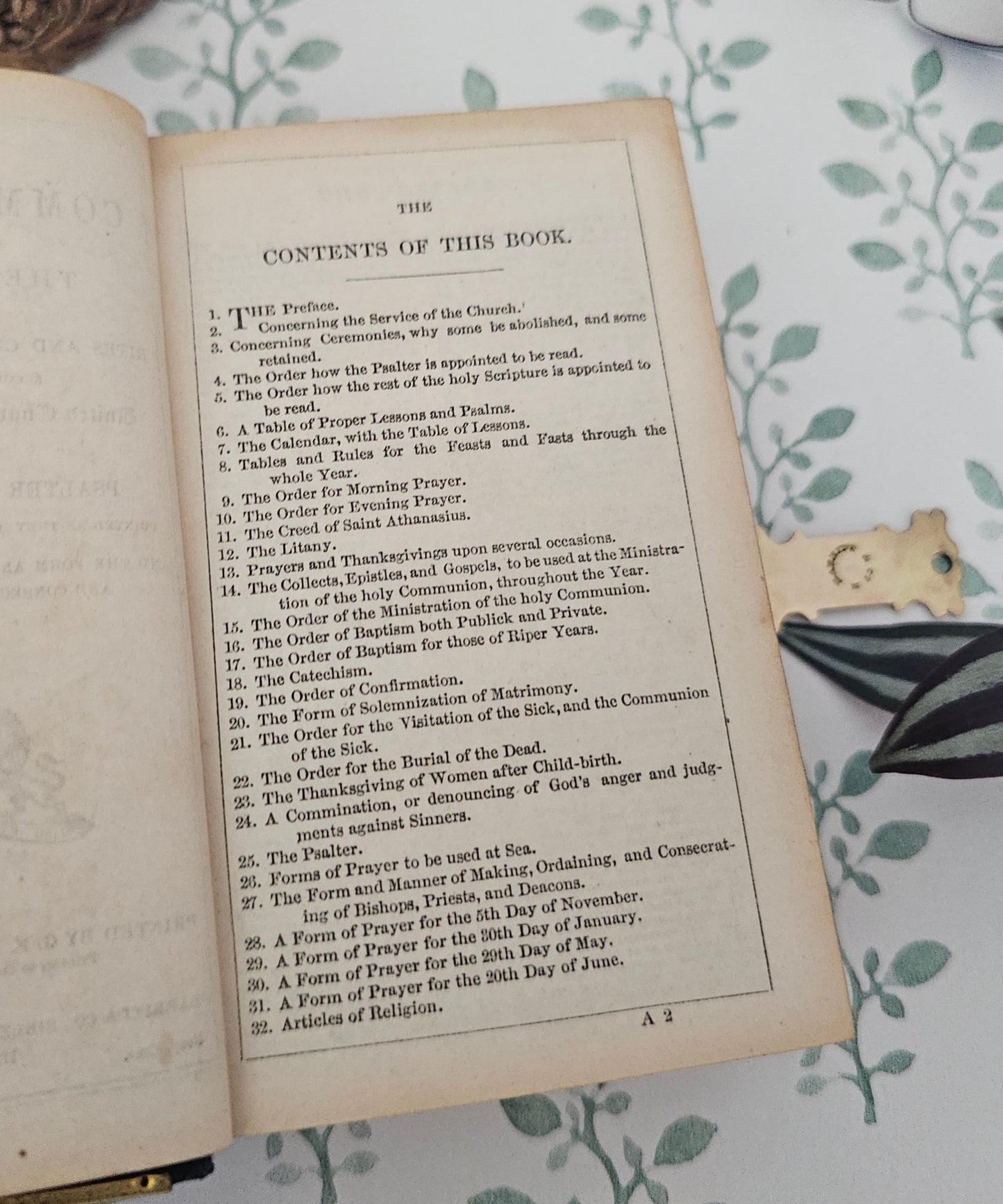 1870s Prayer Book / Full Leather With Brass Edgings and Clasp - Gilt Edged Pages