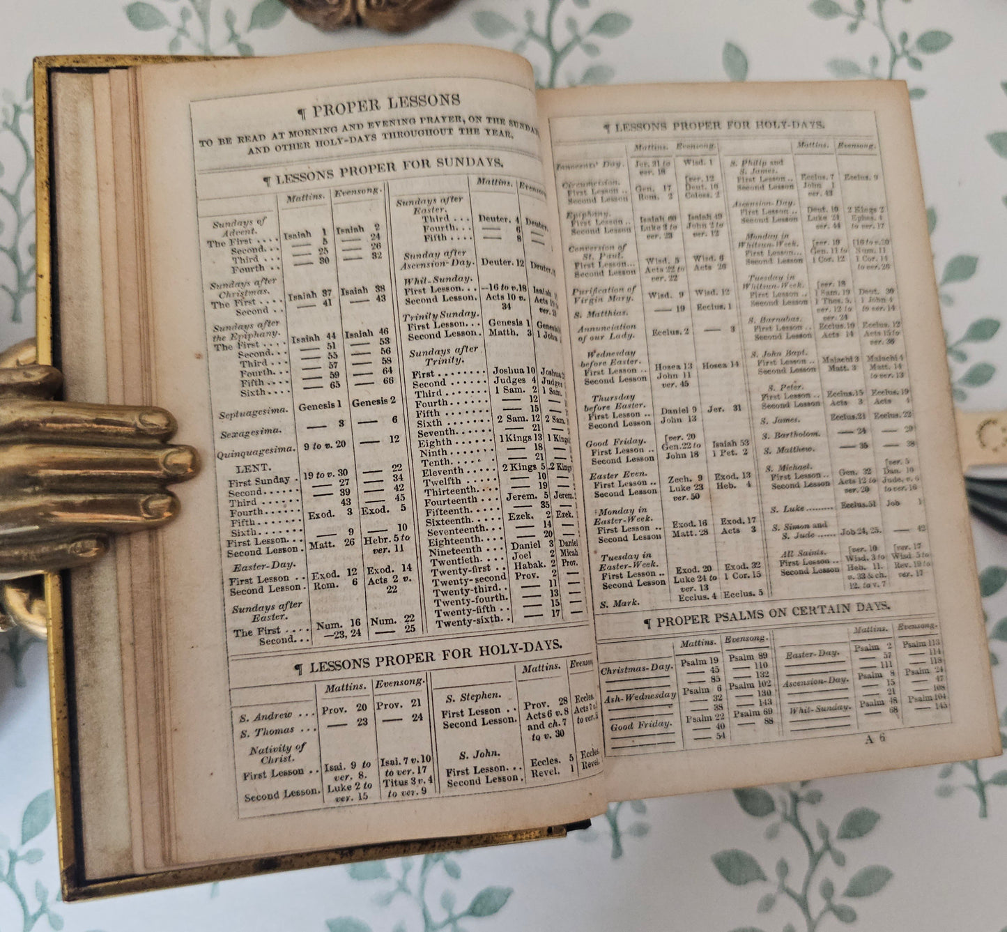 1870s Prayer Book / Full Leather With Brass Edgings and Clasp - Gilt Edged Pages