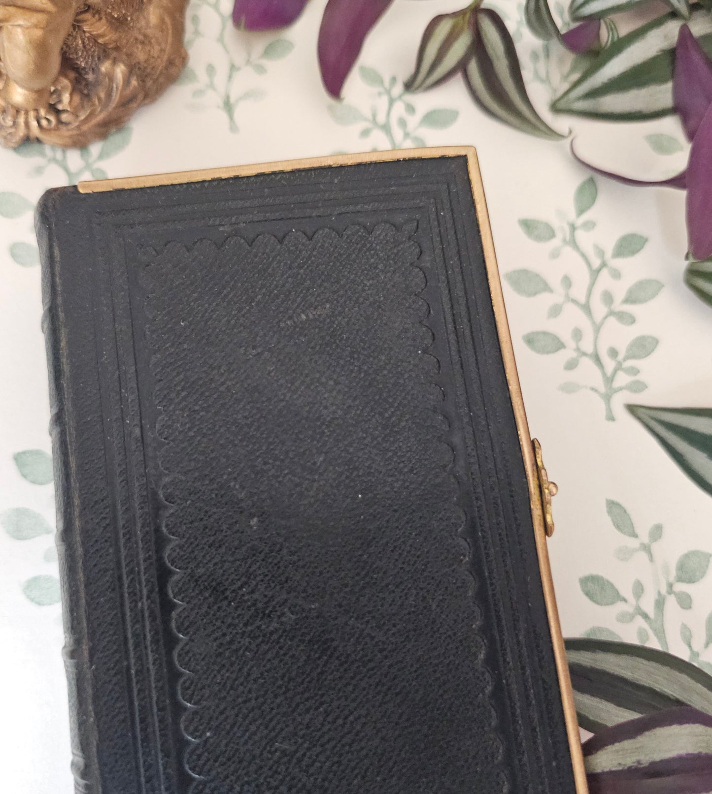 1870s Prayer Book / Full Leather With Brass Edgings and Clasp - Gilt Edged Pages