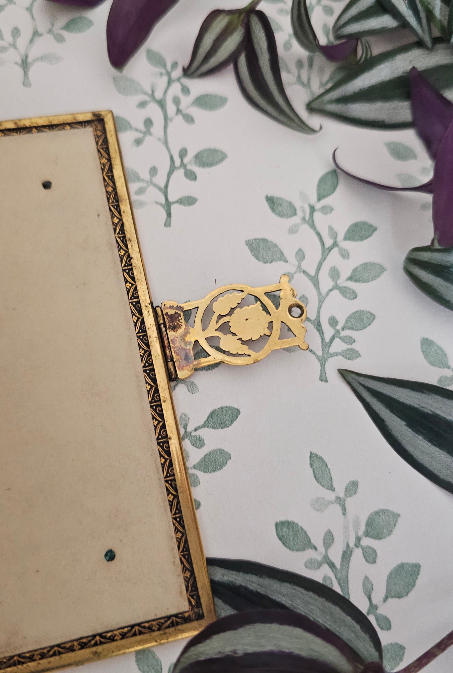 1852 Prayer Book / Beautiful Devotional With Ornate Brass Edgings and Floral Clasp - Gilt Edged Pages
