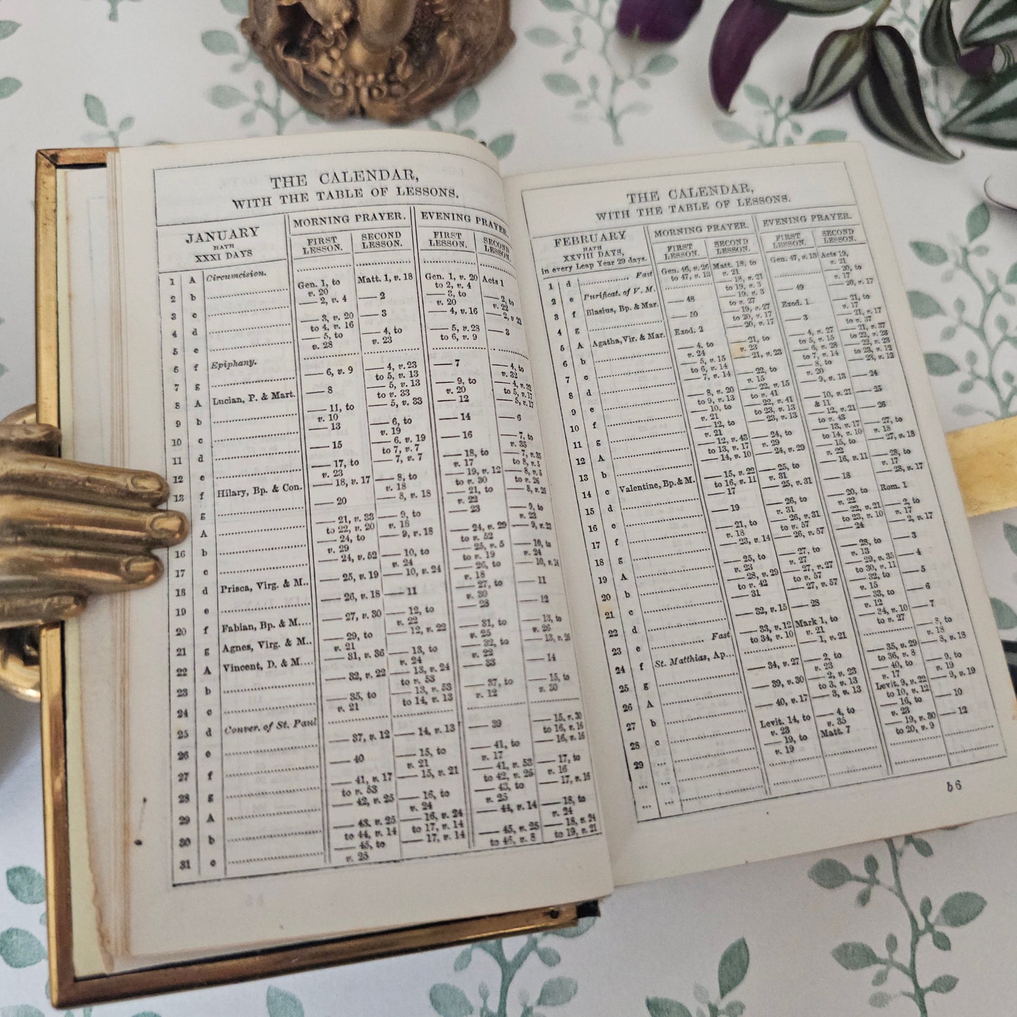1870s Prayer Book / Full Leather With Brass Edgings and Clasp - Gilt Edged Pages