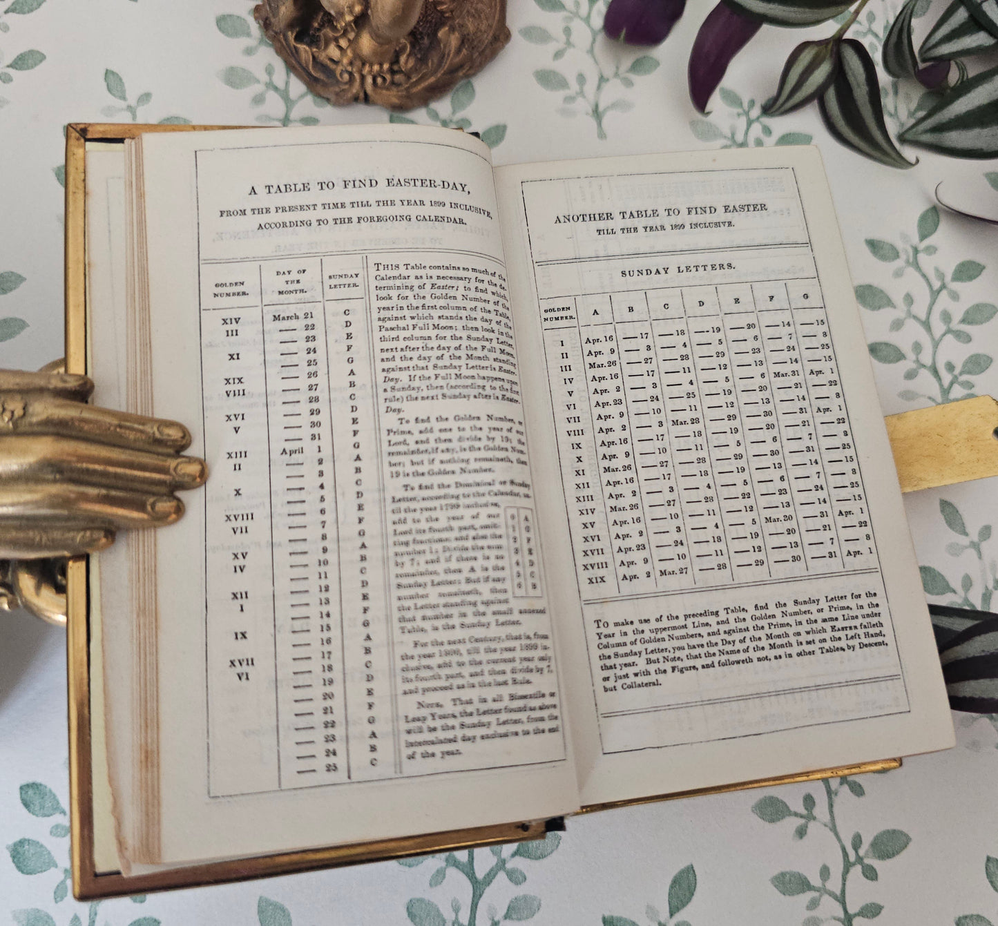 1870s Prayer Book / Full Leather With Brass Edgings and Clasp - Gilt Edged Pages