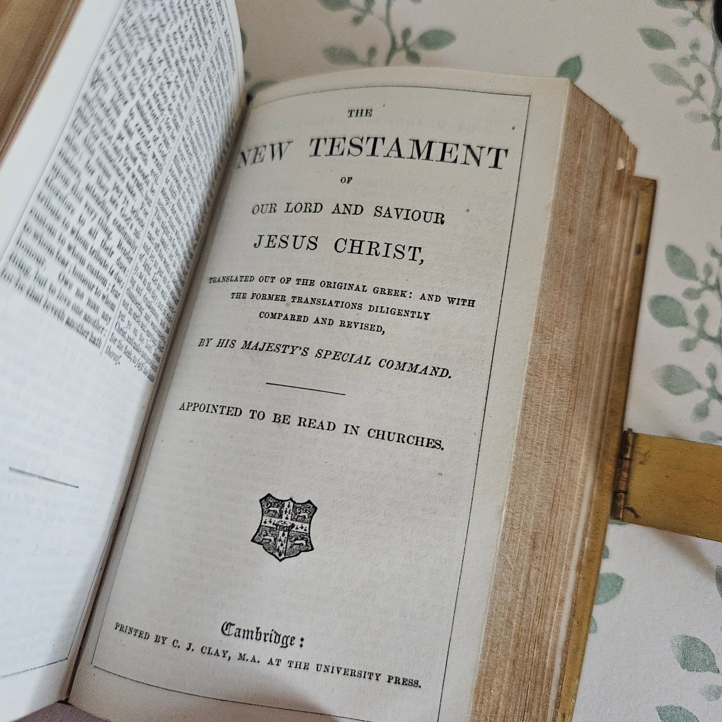 1870s Prayer Book / Full Leather With Brass Edgings and Clasp - Gilt Edged Pages