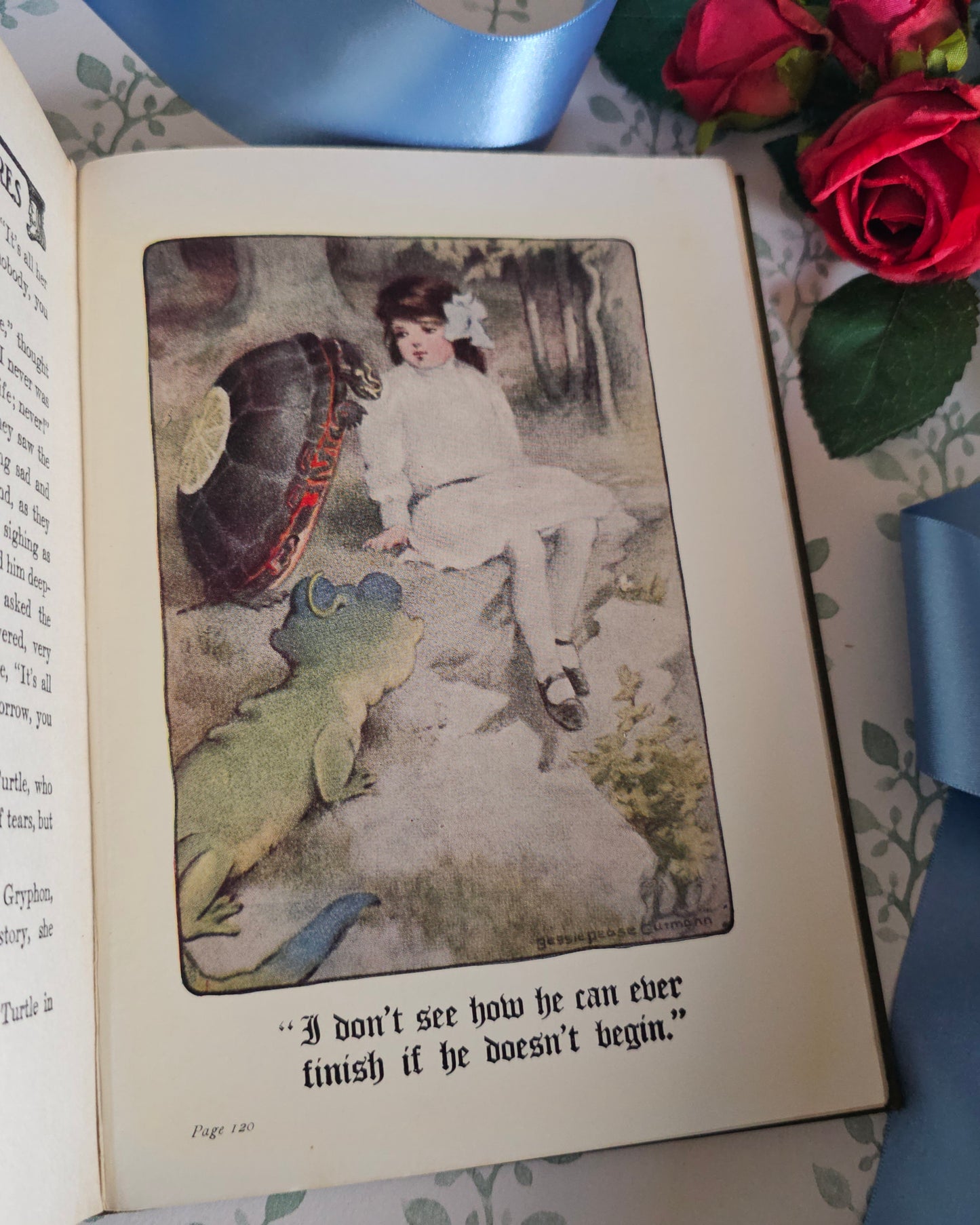 1929 Alice in Wonderland Vintage Book: Bessie Pease Illustrated Edition