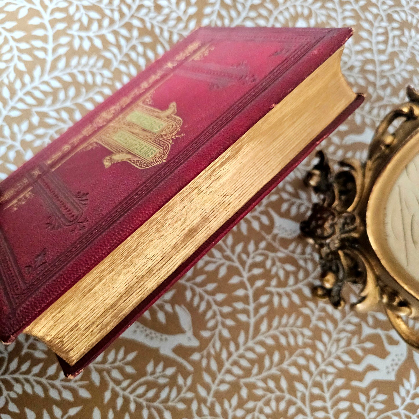 1874 Poems by Martin Tupper: Beautiful Antique Decorative Binding