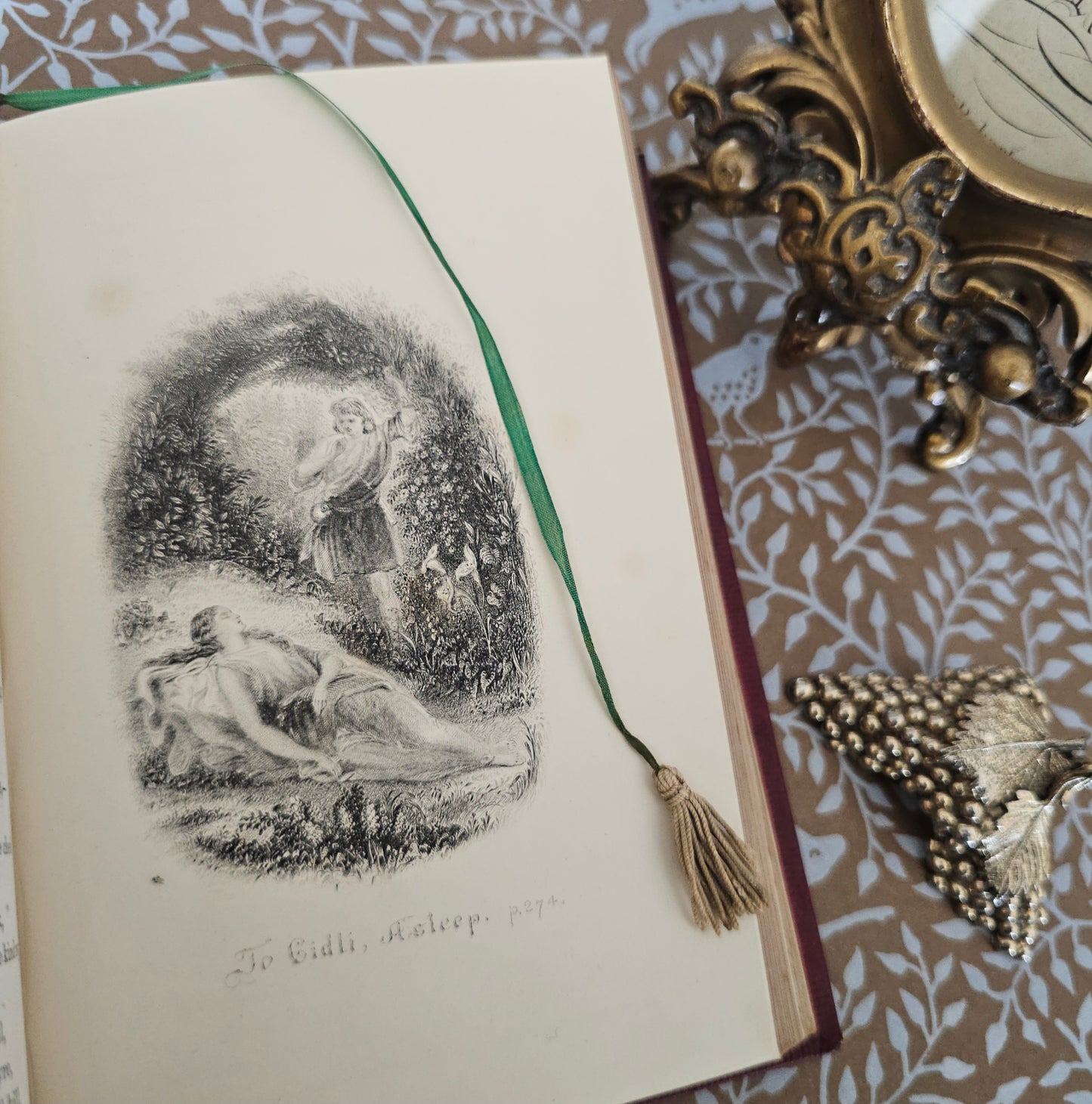 1874 Poems by Martin Tupper: Beautiful Antique Decorative Binding