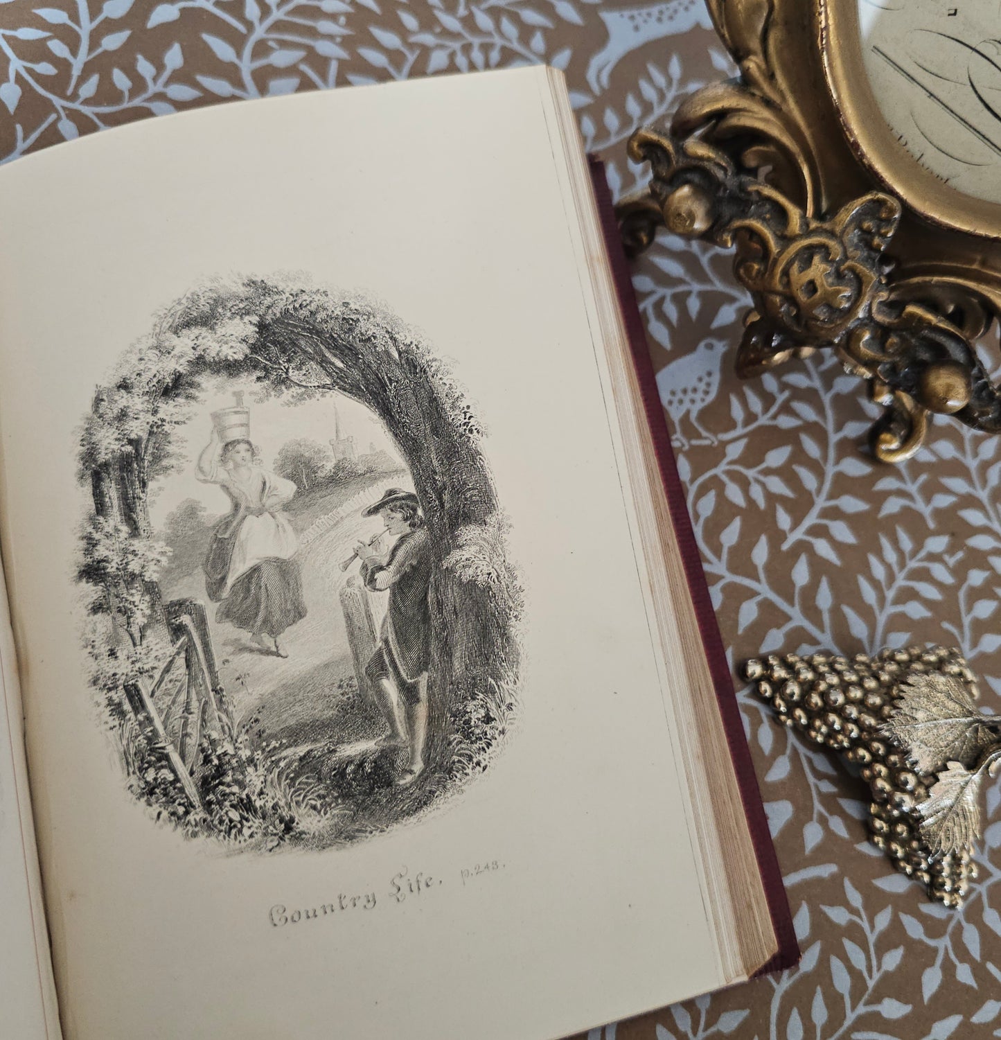 1874 Poems by Martin Tupper: Beautiful Antique Decorative Binding