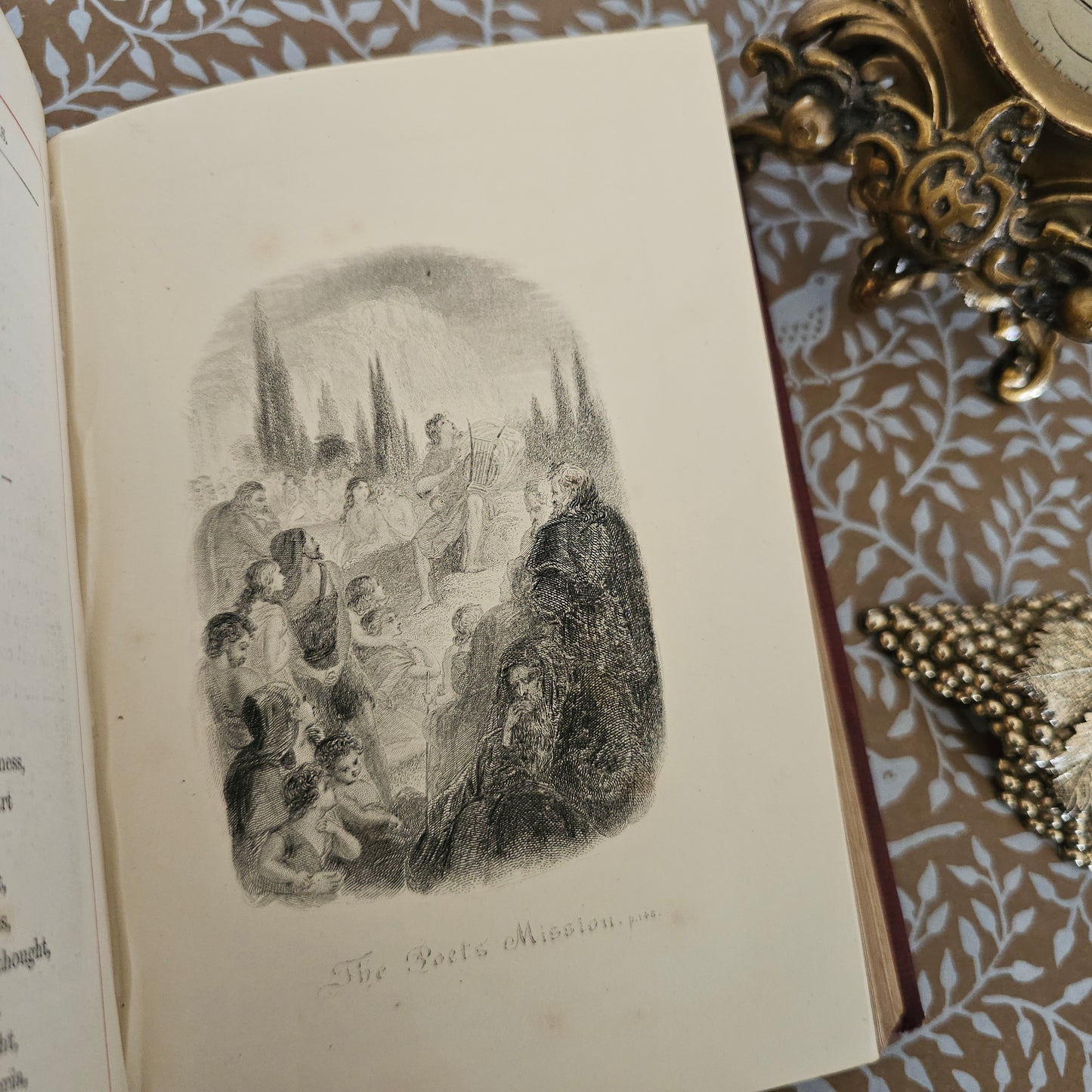 1874 Poems by Martin Tupper: Beautiful Antique Decorative Binding