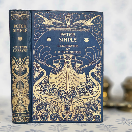 1895 "Peter Simple" Book: Antique Turbayne Covers, Illustrated