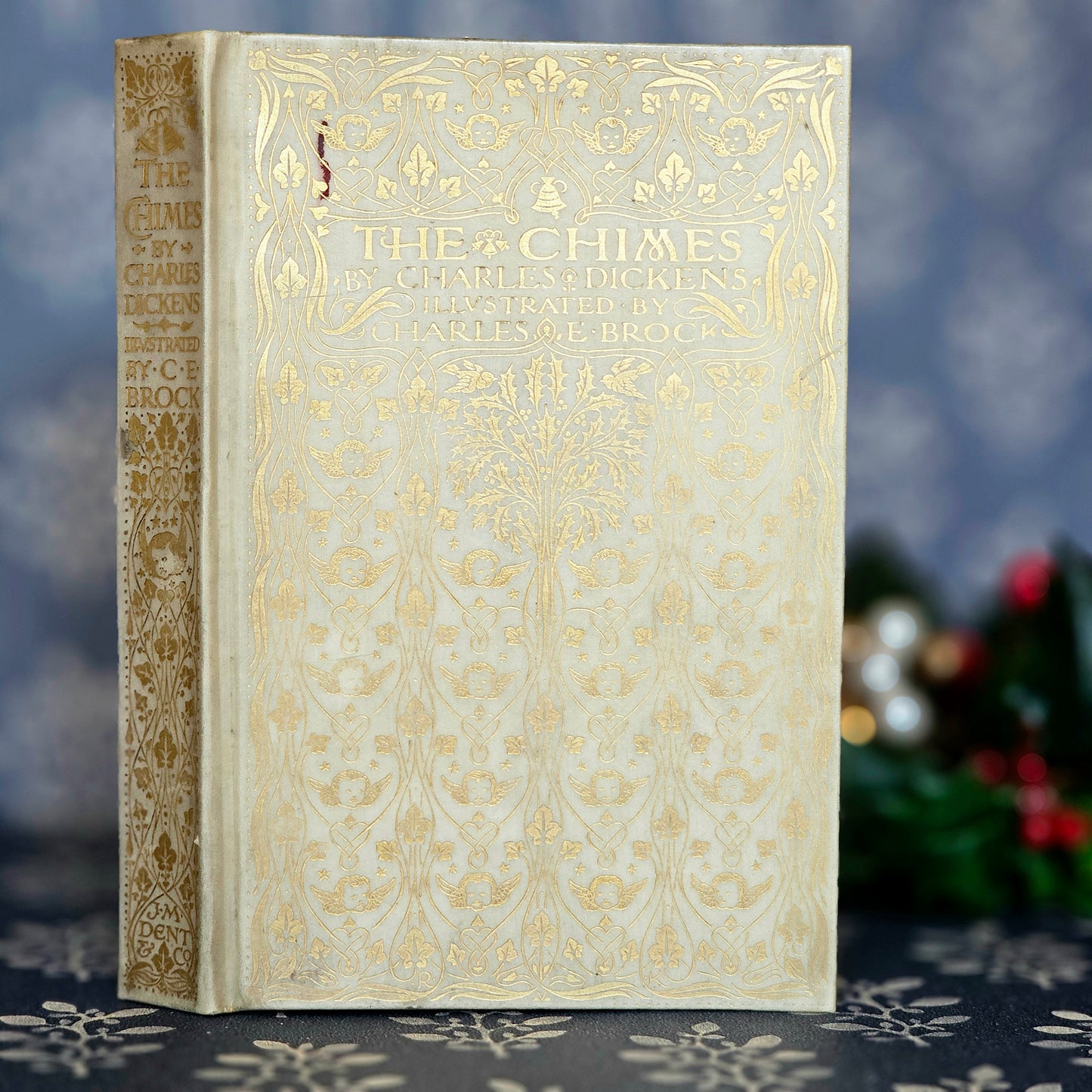 Antique De-Luxe "The Chimes" by Charles Dickens, Full Vellum